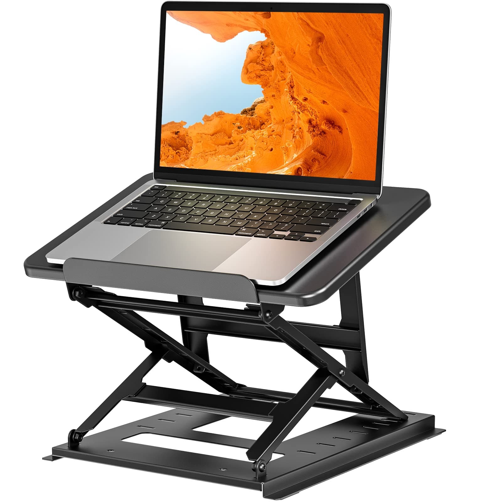 Adjustable Laptop Stand for Desk - Easy to Sit or Stand with 9 Adjustable Angles, Laptop Riser Reduces Neck Pain, Fits 15.6 Inch Laptop & Notebook, Height Adjustable Computer & Tablet Riser