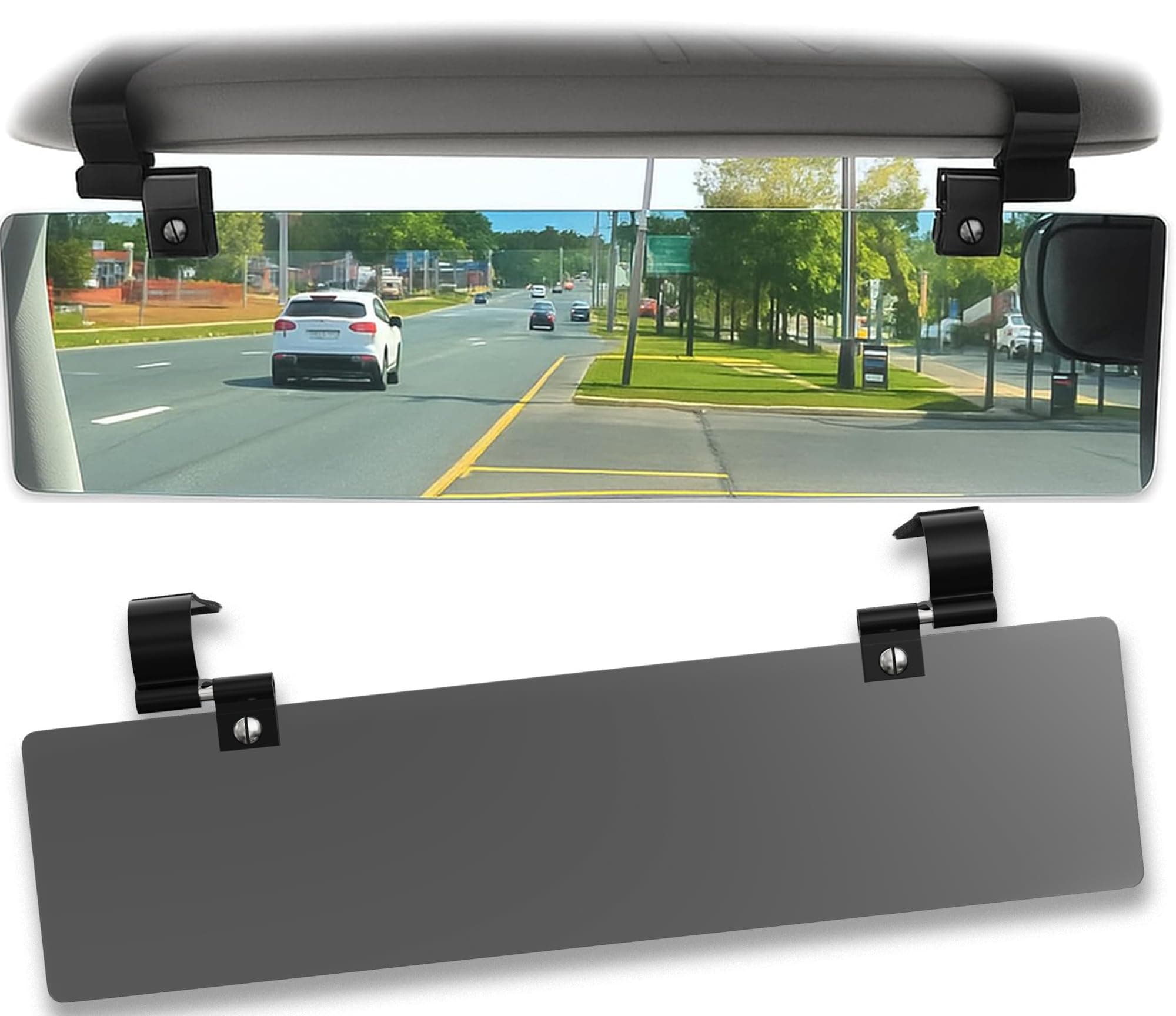 Glare Guard Polarized Car Visor Extender | Anti-Glare Sun Visor Extender Protects from Sun Glare/UV Rays & Improves Safety | Universal 14" x 3.25" Size Fits Cars, Trucks, SUVs & RVs | Made in USA