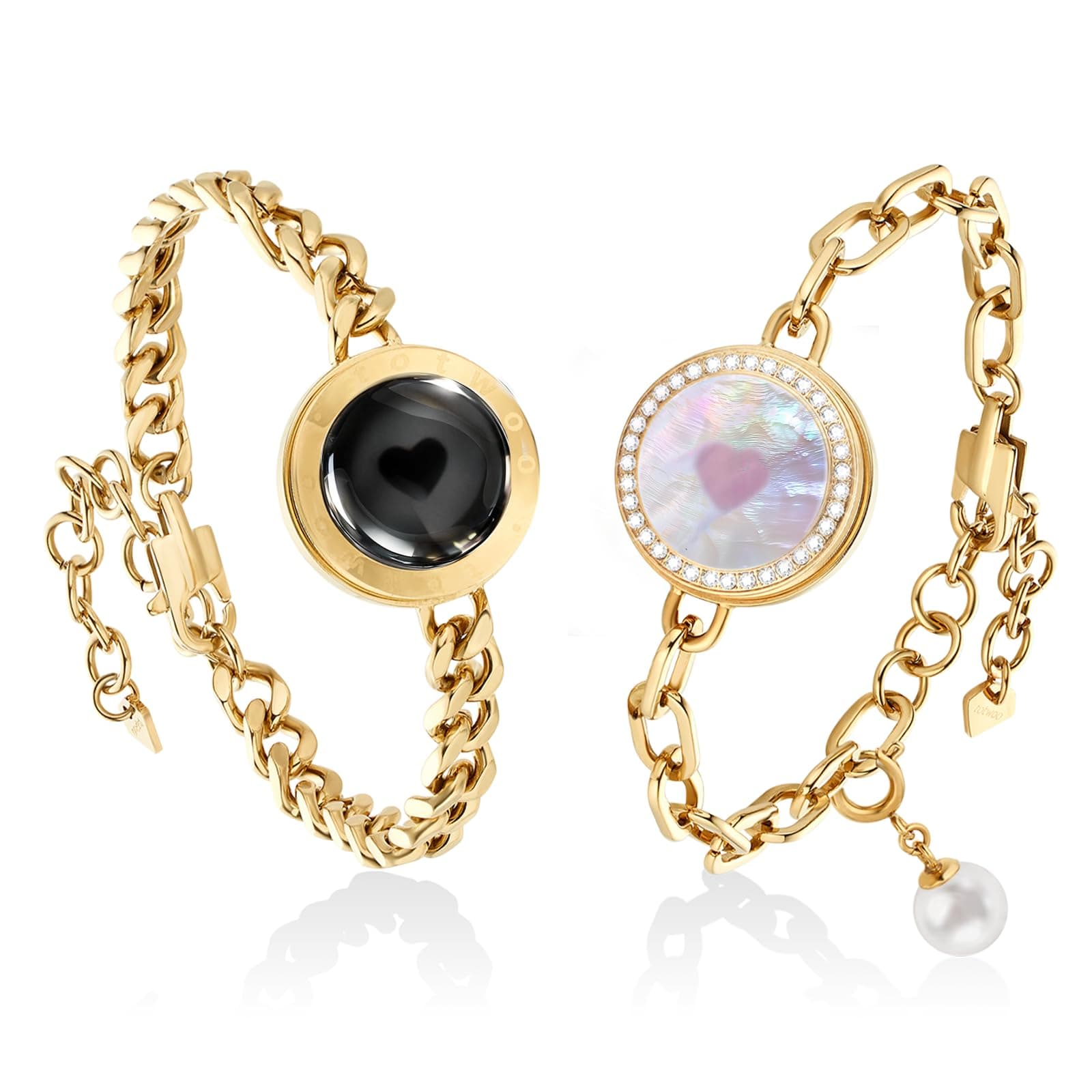 TOTWOO Touch Bracelet for Couple Vibration & Light Up Bracelets Long Distance Gifts for LDR One-to-One Bluetooth Pairing via App