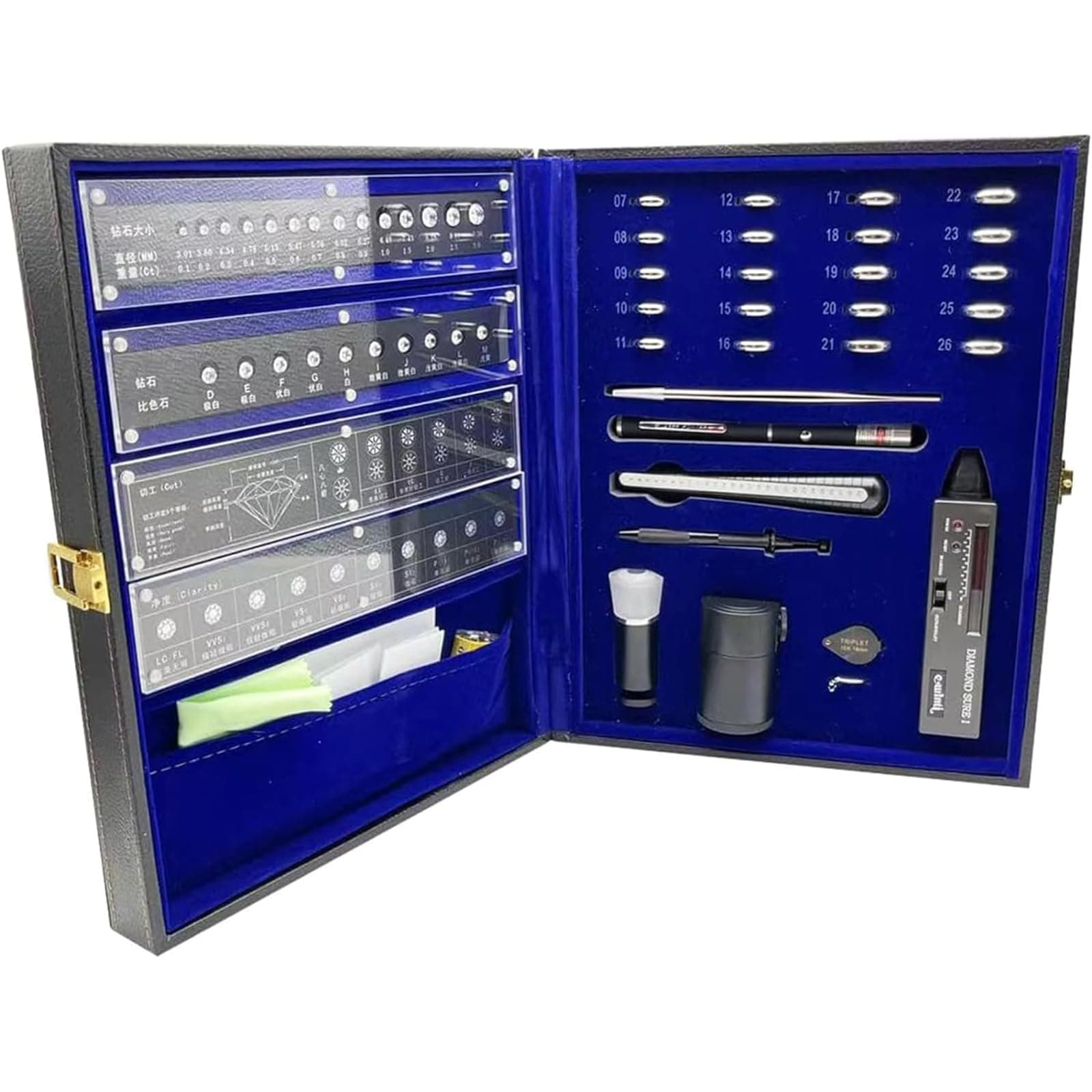 McbeAn Diamond Selector Tool Kits, Jewelry Tester Tool with Diamond Tester Pen, Complete Tools, High Sensitivity with Electronic Diamond Tester Pen, for Diamond, Sapphire, Ruby, Crysta