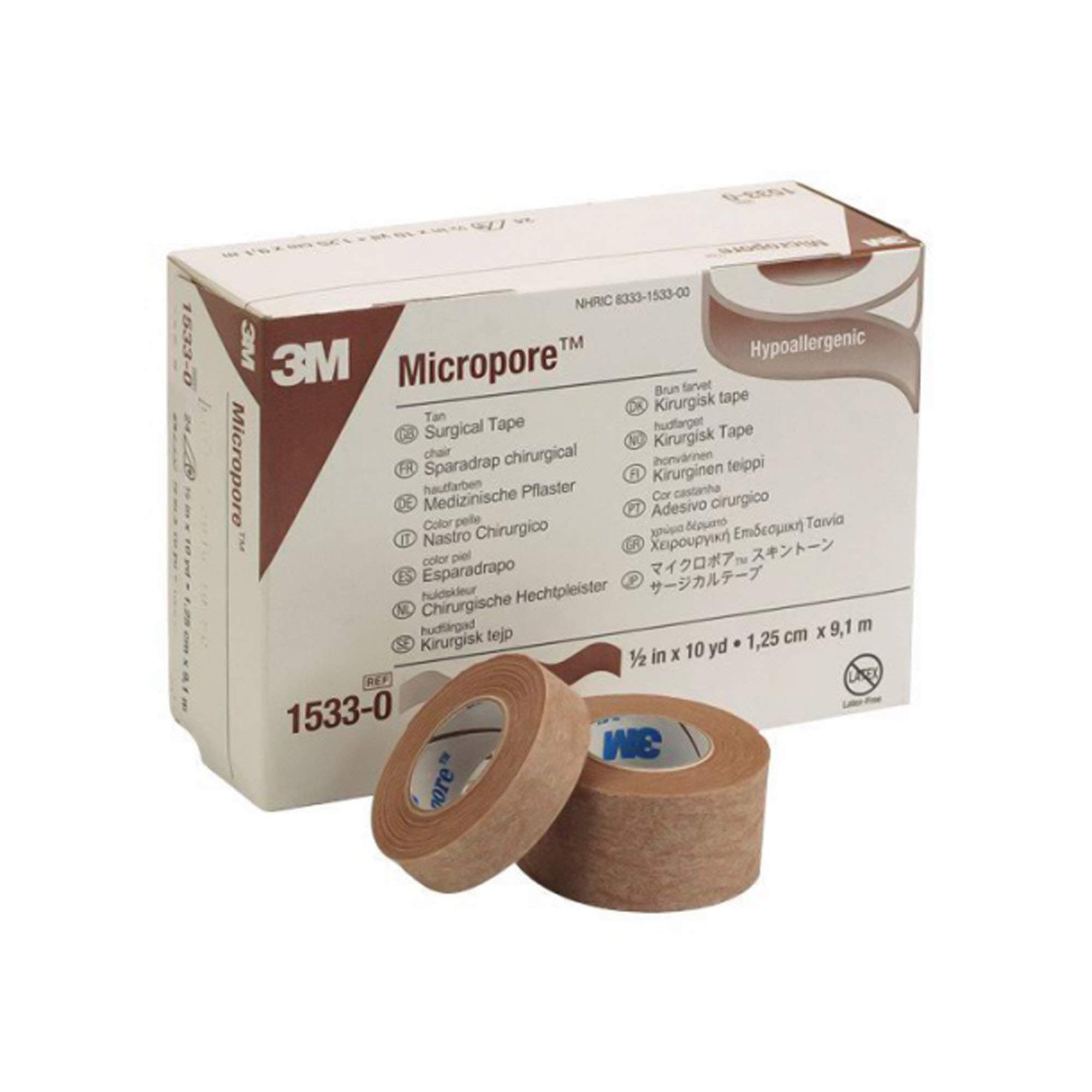 Micropore Surgical Tape Tan 12.7 mm x 9.1 m (Box of 24)