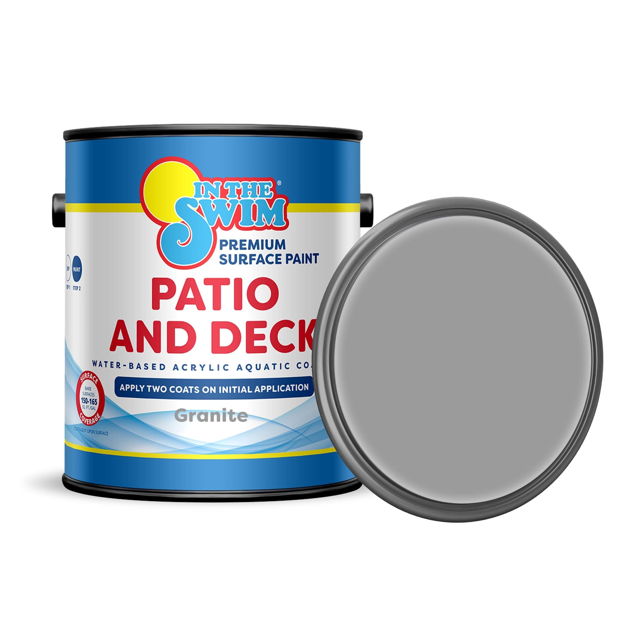 In The Swim Patio and Deck Paint - Granite - Water Based Acrylic Coating - For Sprayed, Patterned, or Bare Concrete Surfaces - 1 Gallon