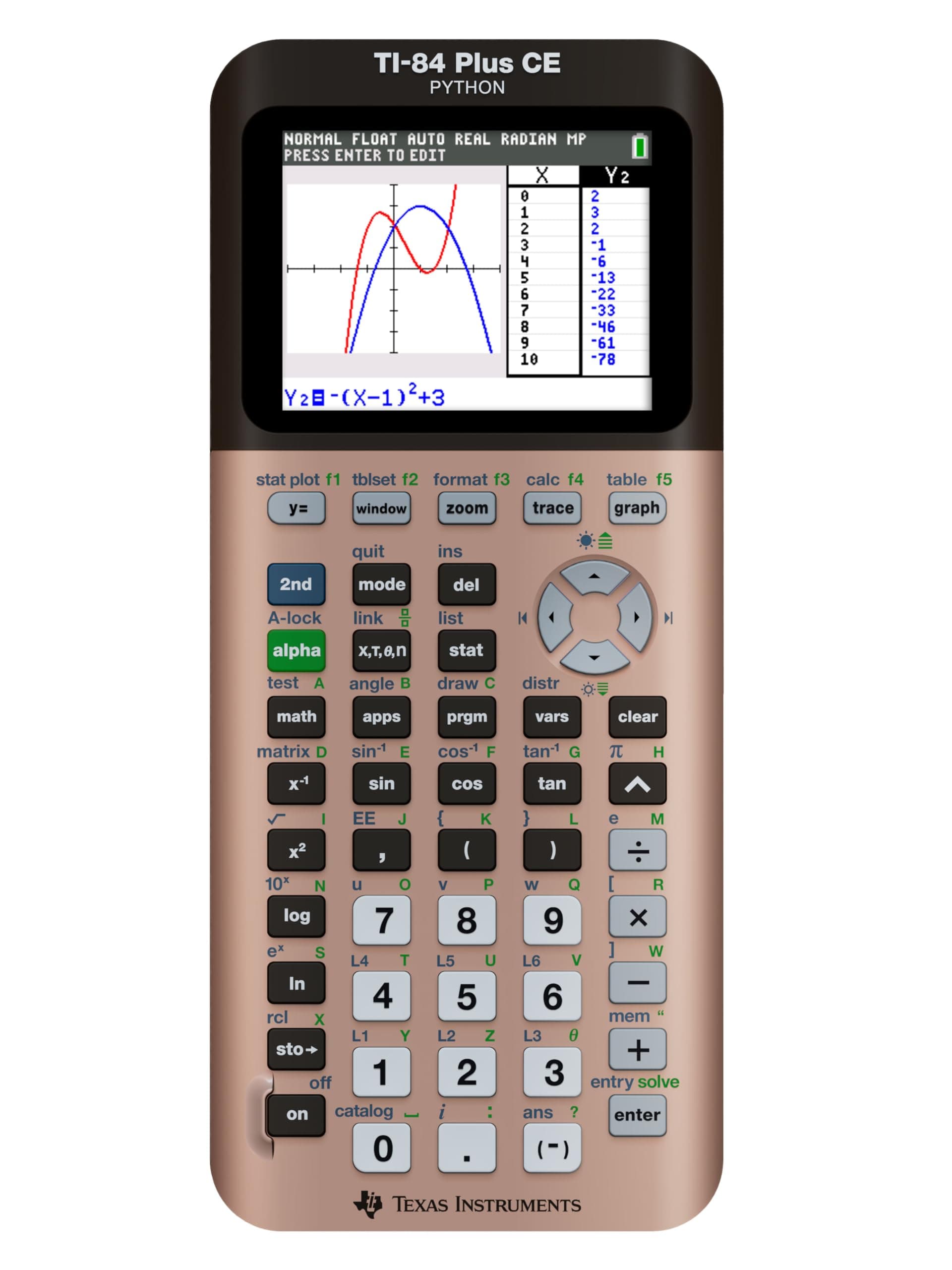 Texas Instruments TI-84 Plus CE Color Graphing Calculator, Rose Gold (Metallic)