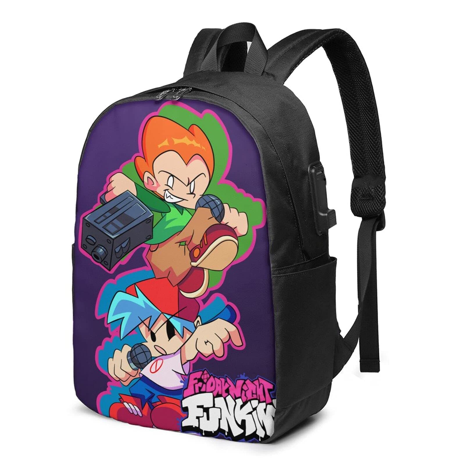 Friday Night Funkin Backpack With Usb Laptop School Backpack Travel Bag 17in