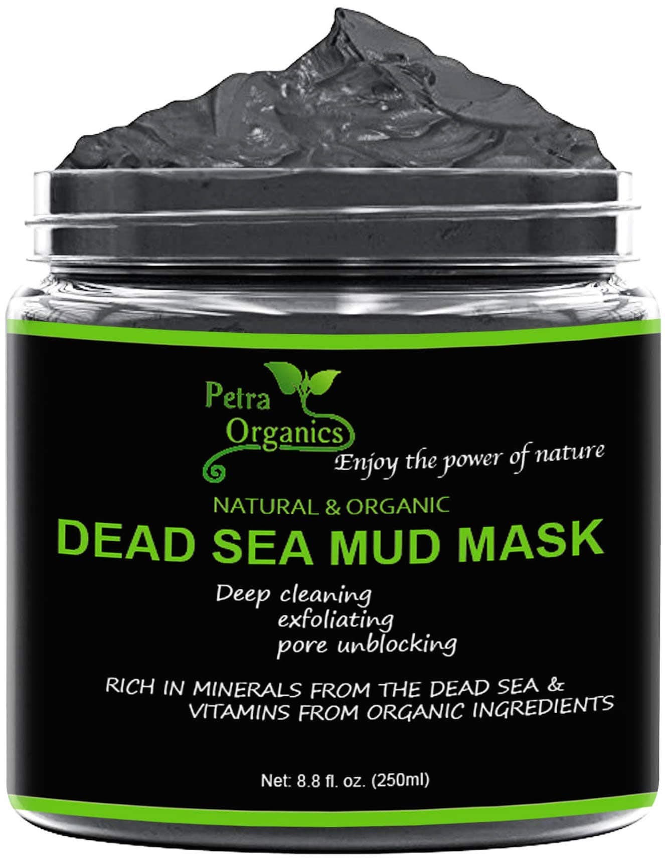 Dead Sea Mud Mask with Applicator BONUS - Natural Face Mask - Deep Cleaning Dead Sea Mask - Mud Mask for Face 8.3fl oz / 250 ml