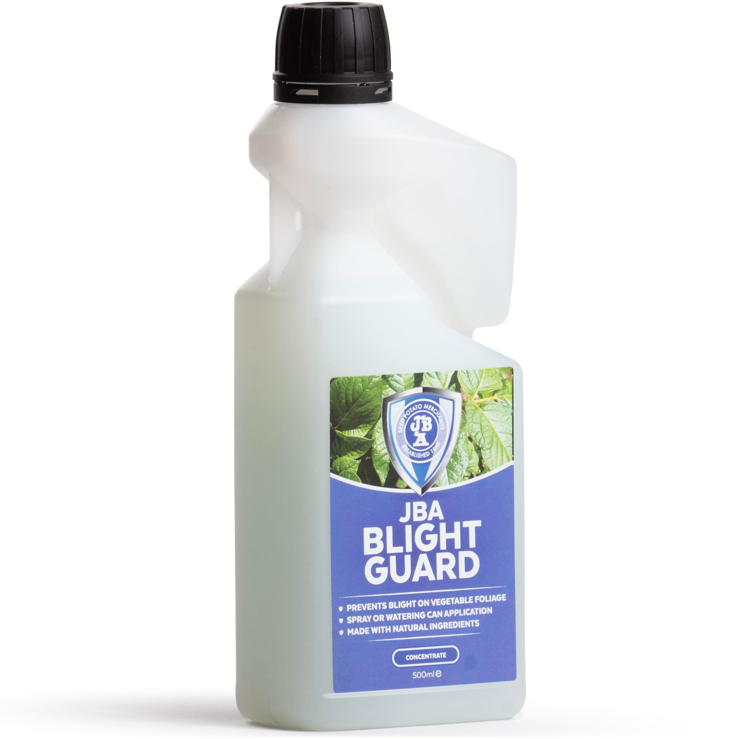 – JBA Blight Guard 500ml Concentrate for Potatoes and Tomatoes - concentrate soloution that can be mixed to make 250 litres to prevent blight and help produce healthier crops