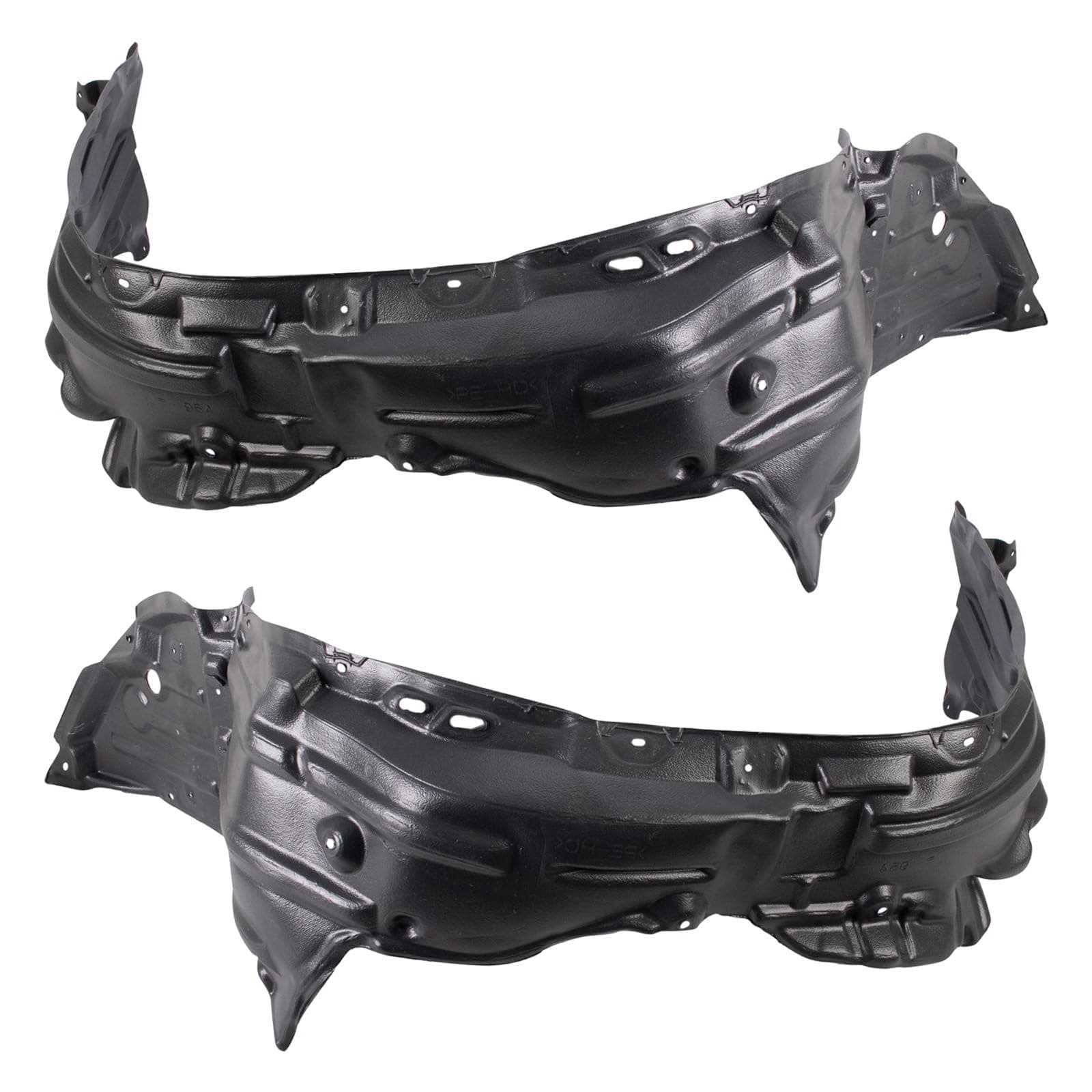 TRQ Front Driver and Passenger Side Inner Fender Liner Set Compatible with 2016-2018 Toyota Prius