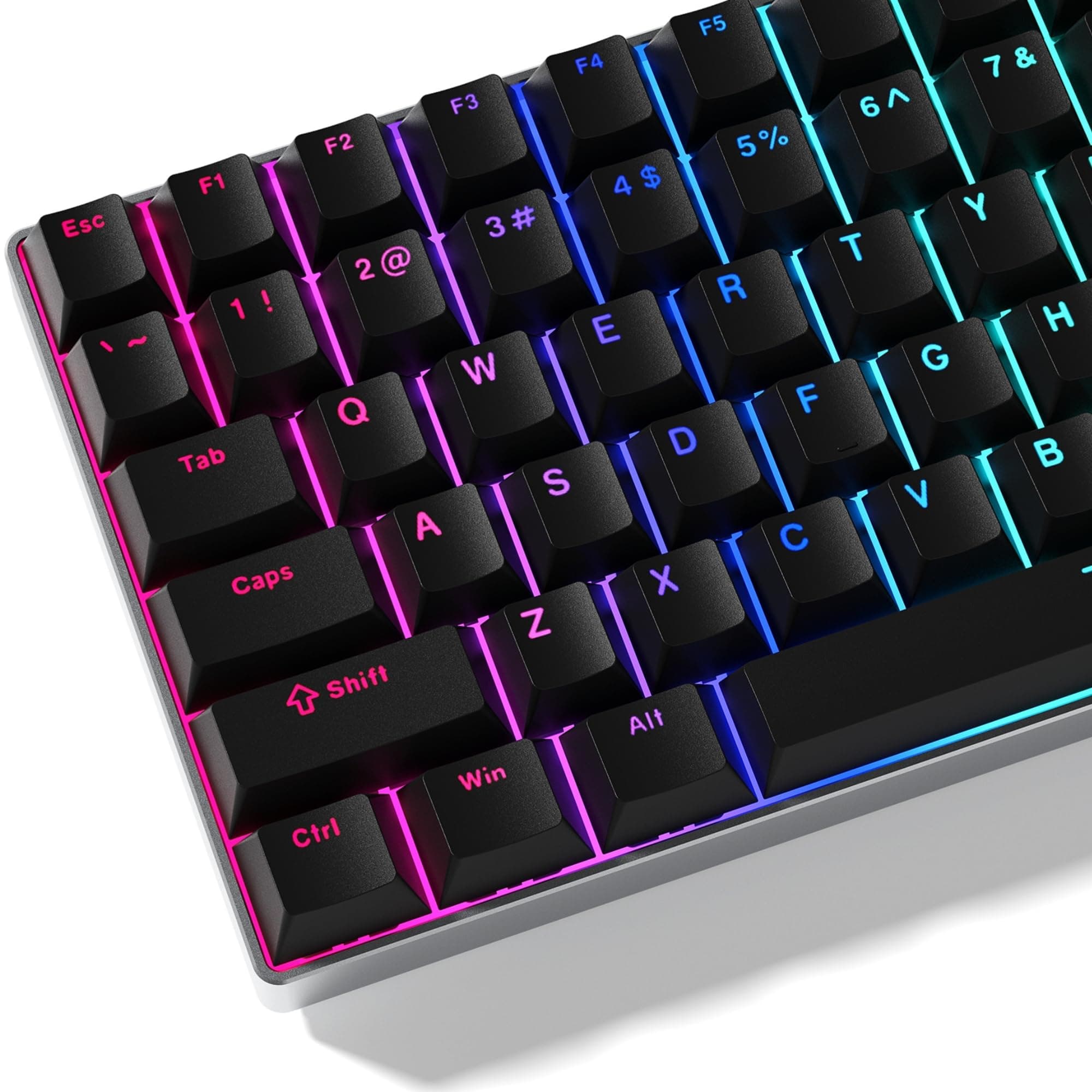 Womier Black PBT Keycaps Set, Cherry Profile, Shine Through, Universal Compatibility for Cherry Gateron MX Switch Keyboards