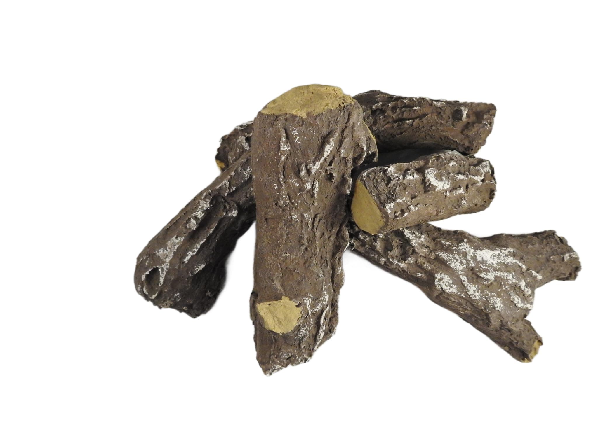 Delamere Ultra HD 5 Piece Ceramic Log Coal Set Realistic Firewood Replacements for LPG Bio Ethanol Gas Fires Electric Fires UK-Made Free Vermiculite – Logs up to 200mm