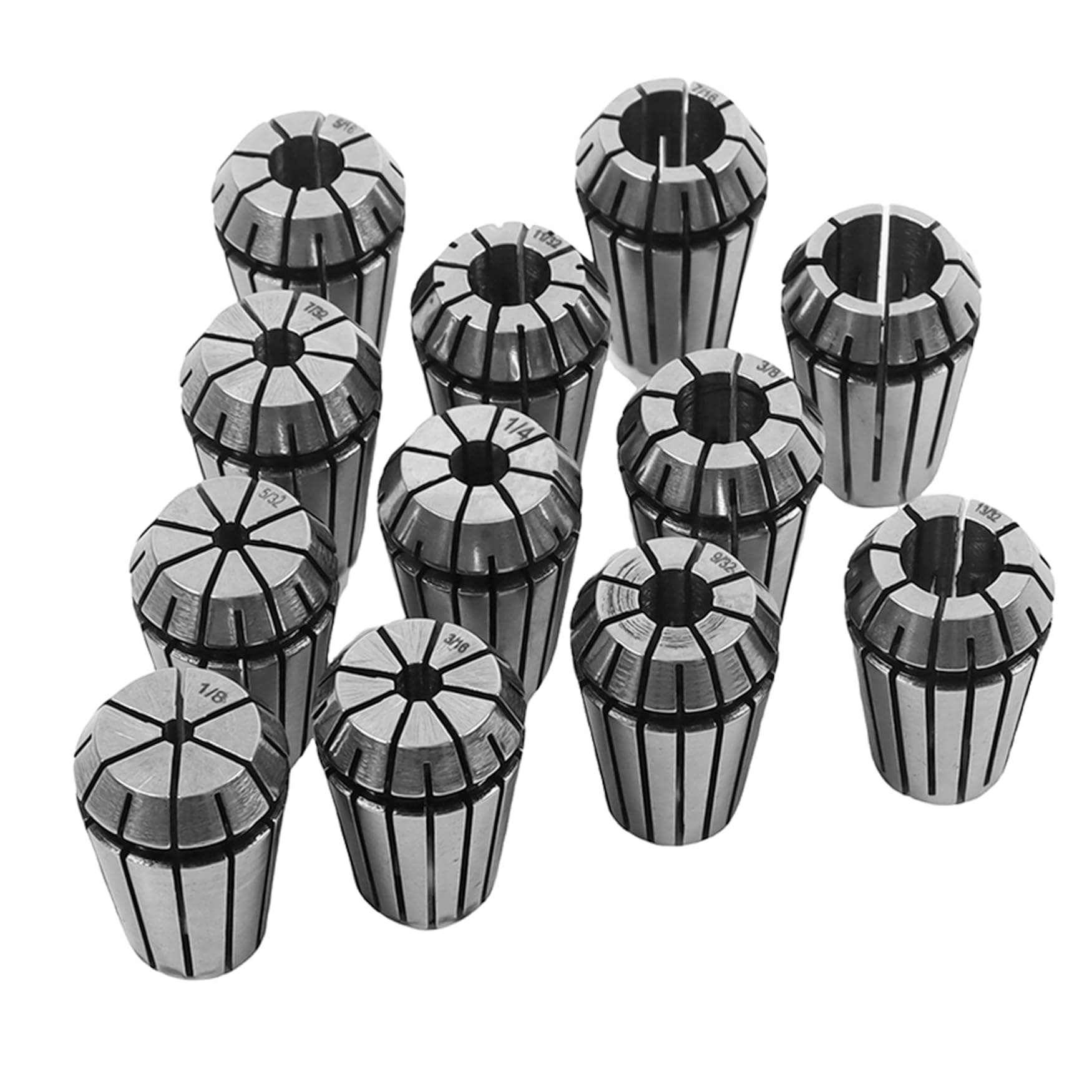 WFLNHB 12 Pcs ER20 1/8"-1/2" Accuracy ER-20 Collets Set for CNC Milling Lathe Tool Workholding Engraving Machine