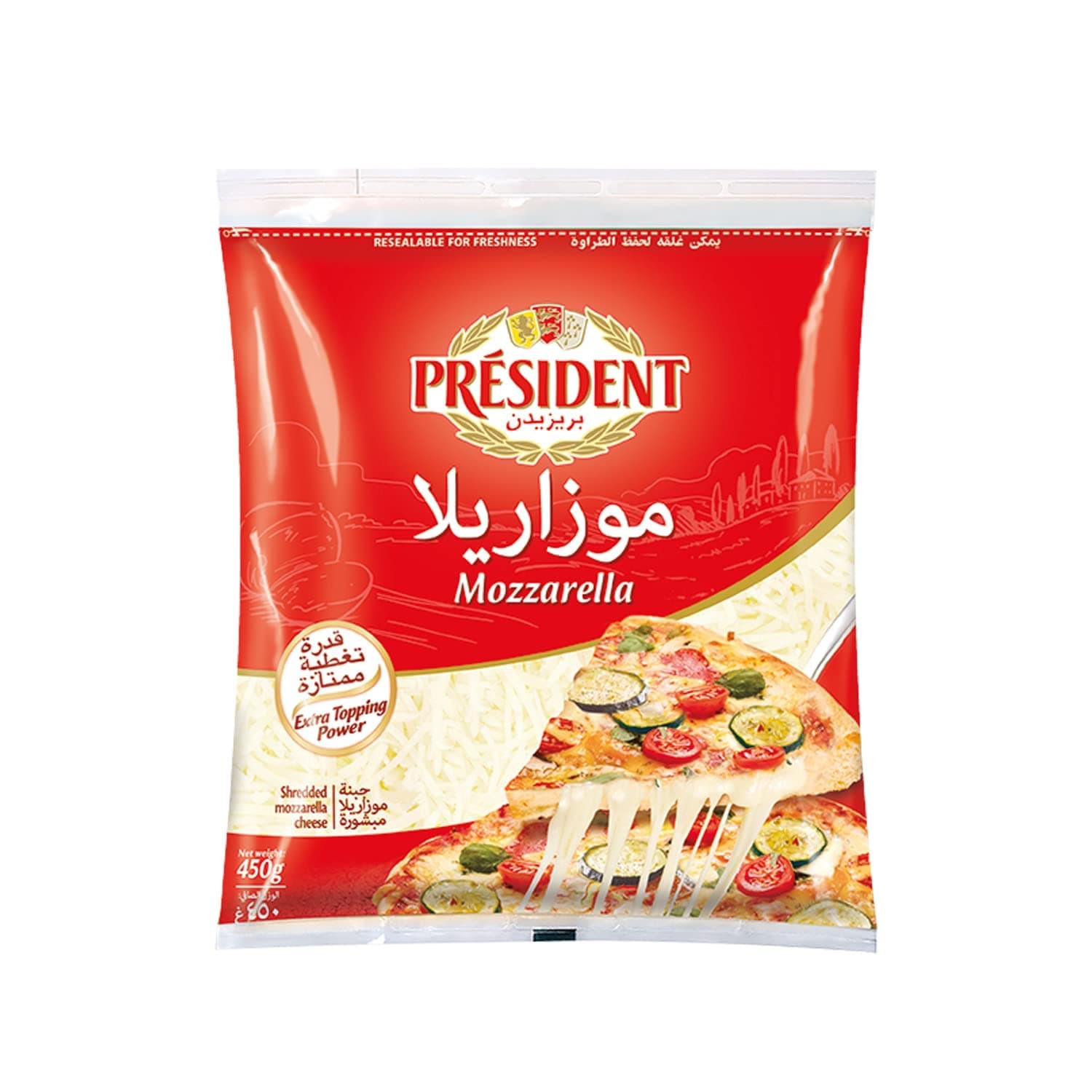 President Mozzarella Cheese, 450g - Pack of 1