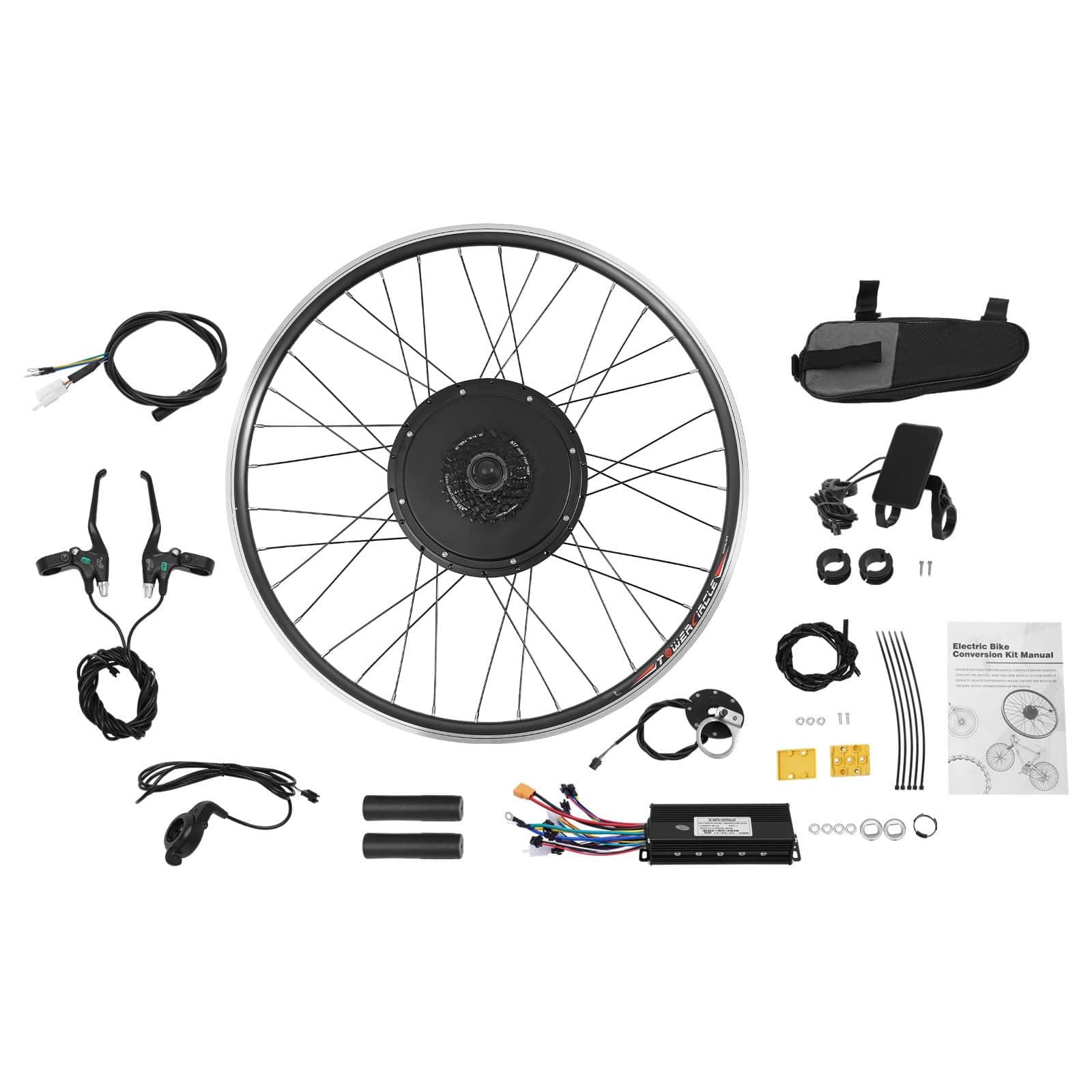 Electric Bike Conversion Kit, 48V 1000W 700C 28"/ 29" Front/Rear Wheel Electric Bicycle Hub Kit Dual Mode Controller w/LCD Display & PAS, 5-Speed Adjustment E-Bike Conversion Kit