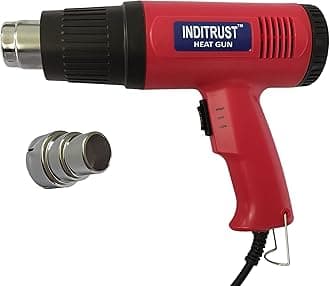 Inditrust 2000 Watt professional heat gun hot air gun with dual temperature setting for Shrink Wrapping, Packing, Paint removal heat gun designed for industrial use (Bright Red)
