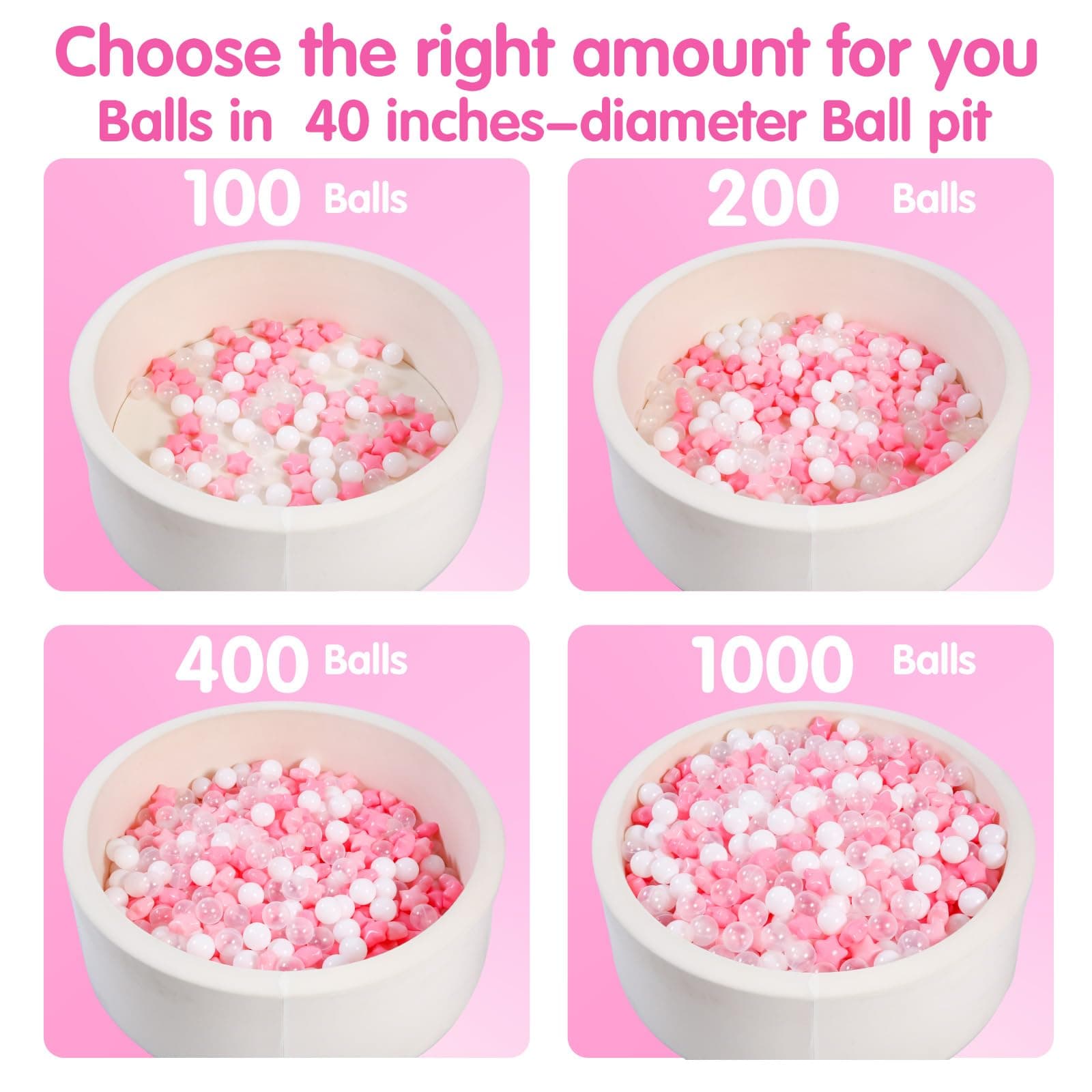 TRENDPLAY Ball Pit Balls- Colorful, Non-Toxic & Durable - Bulk Pack for Playrooms