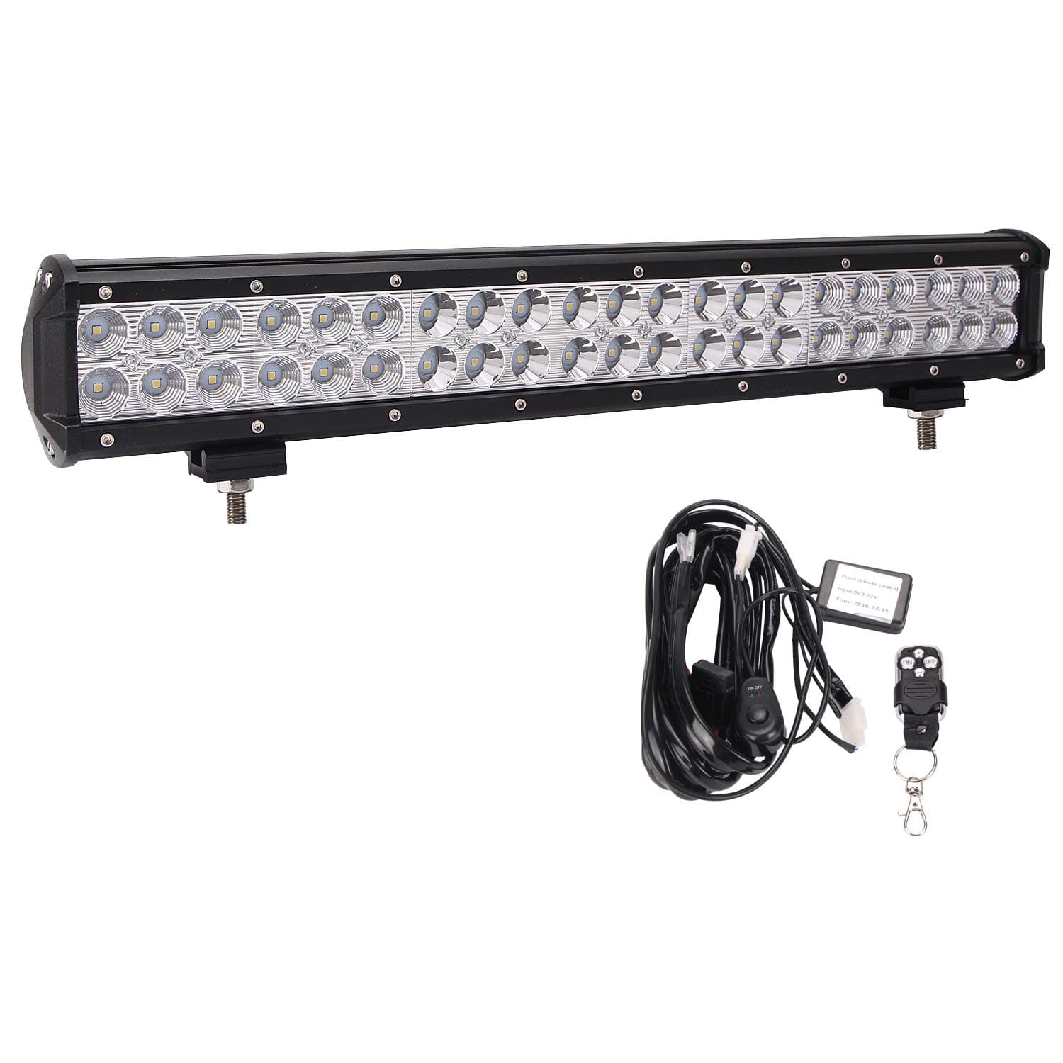 Senlips 20" 126W CREE LED Light Bar Off Road Driving Fog Lights with wiring harness for Off-road Vehicle, ATV, SUV, UTV, 4WD, Jeep, Boat