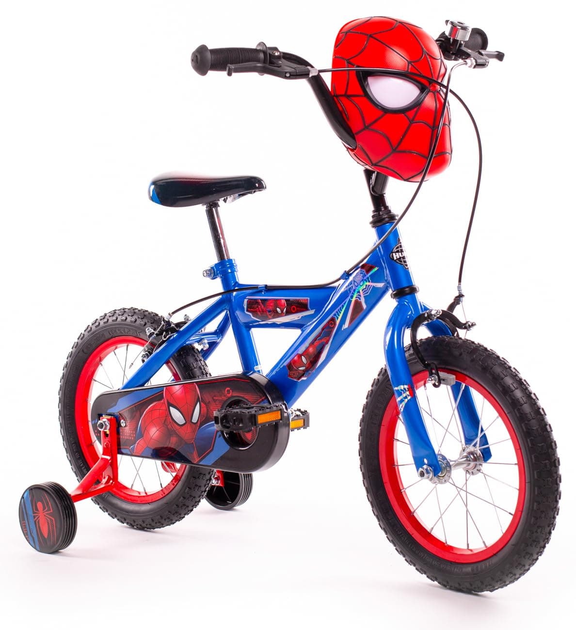 Huffy Spiderman Bike - Marvel Adventures on 2 Wheels, 12", 14", 16", Removable Stabilisers, Full Chain Guard, Ages 2 to 7
