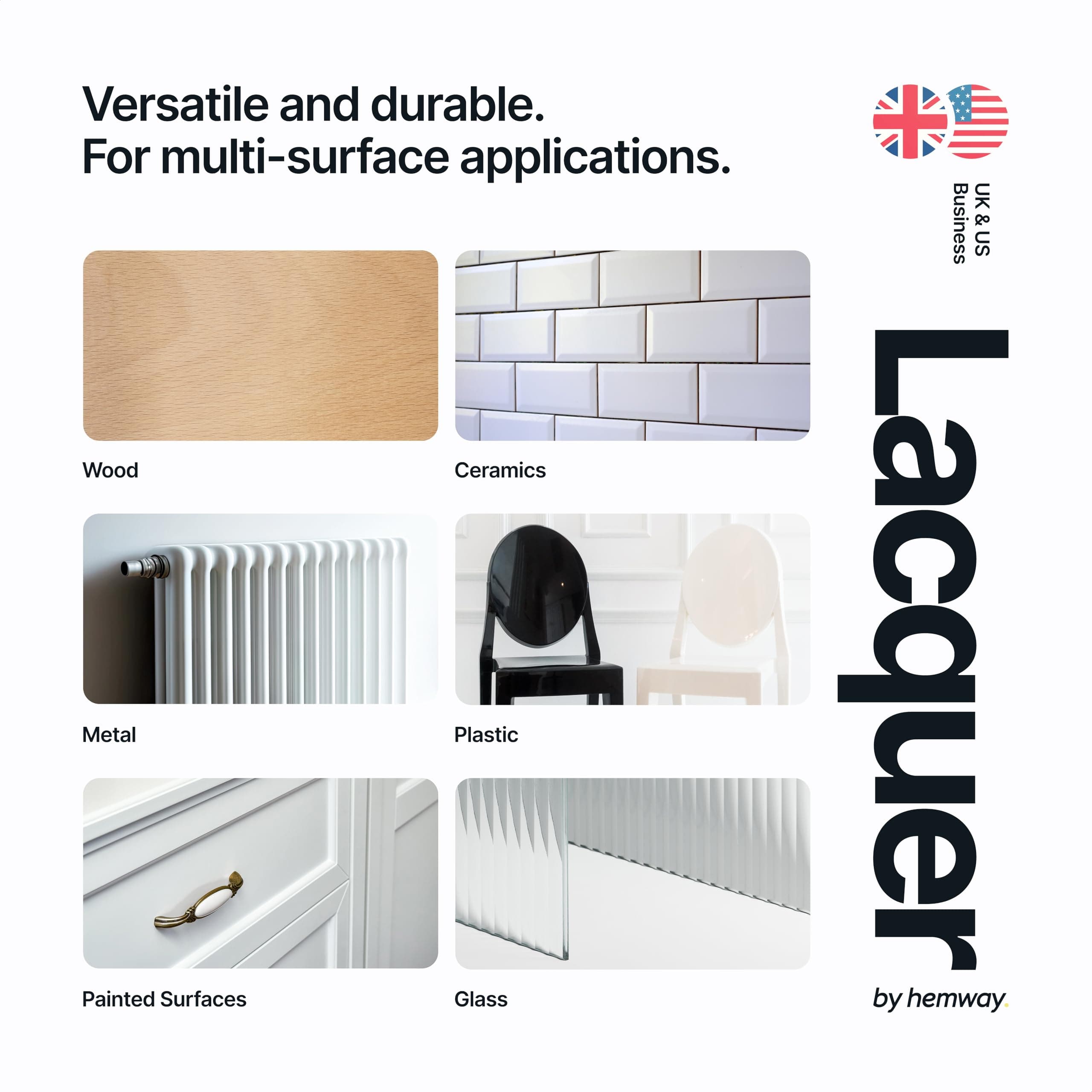 Hemway - Premium Clear Gloss Protective Lacquer Paint 1 L | Multi-Surface Sealant for Interior & Exterior Furniture & Surfaces | Waterproof & Weatherproof, Fast-Drying Top Coat