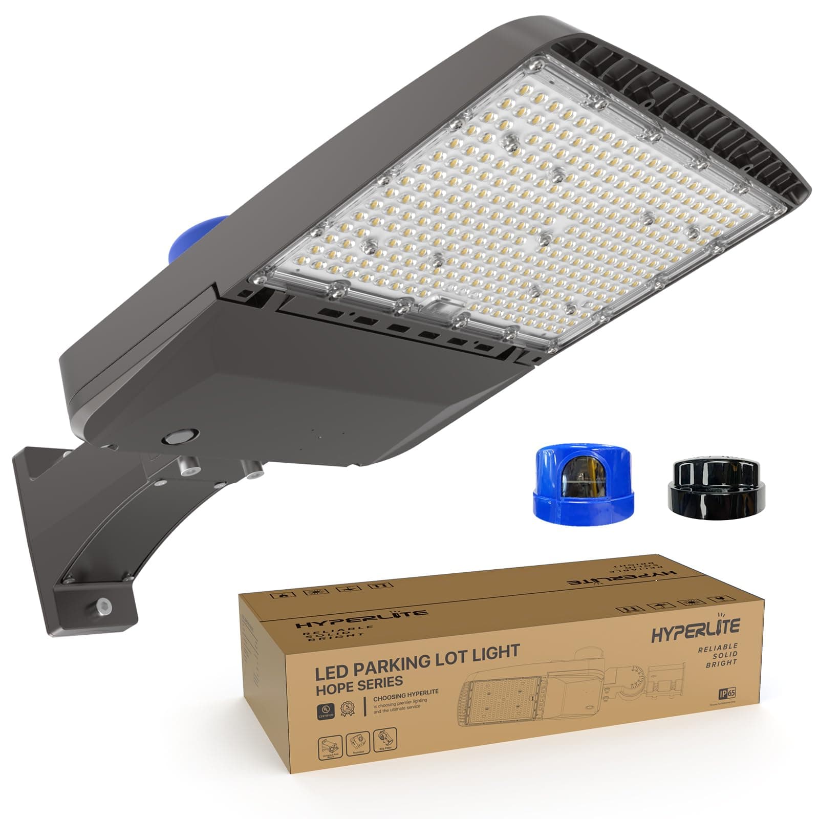 HYPERLITELED Parking Lot Lights 200W LED Shoebox Light with Dusk to Dawn Photocell -30000lm 5000K UL Certified IP65 LED Area Light for Court|Stadium|Parking Lot|Roadways