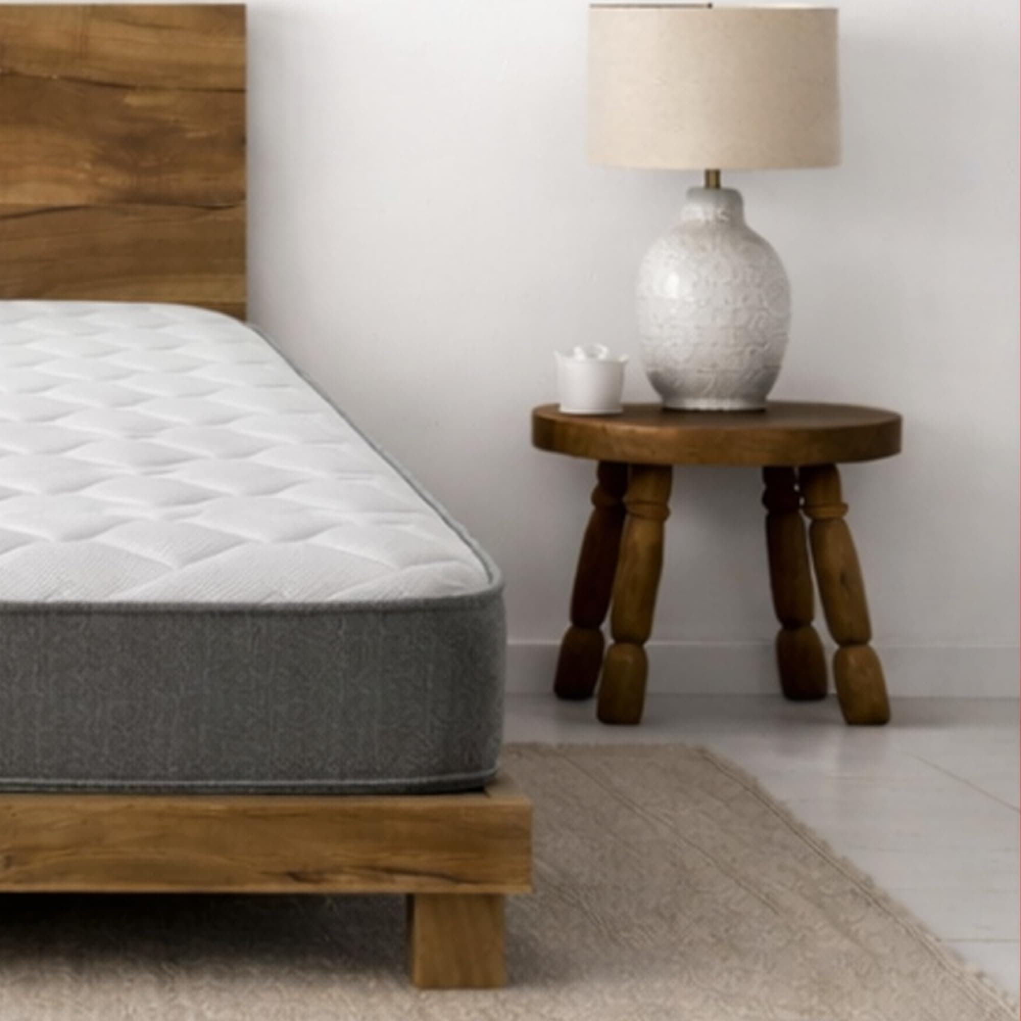 Starlight Beds Small Single Mattress with Springs & Memory Foam - Grey Zig Zag Model. 7.5 Inch Budget Mattress, Soft, 75x190cm