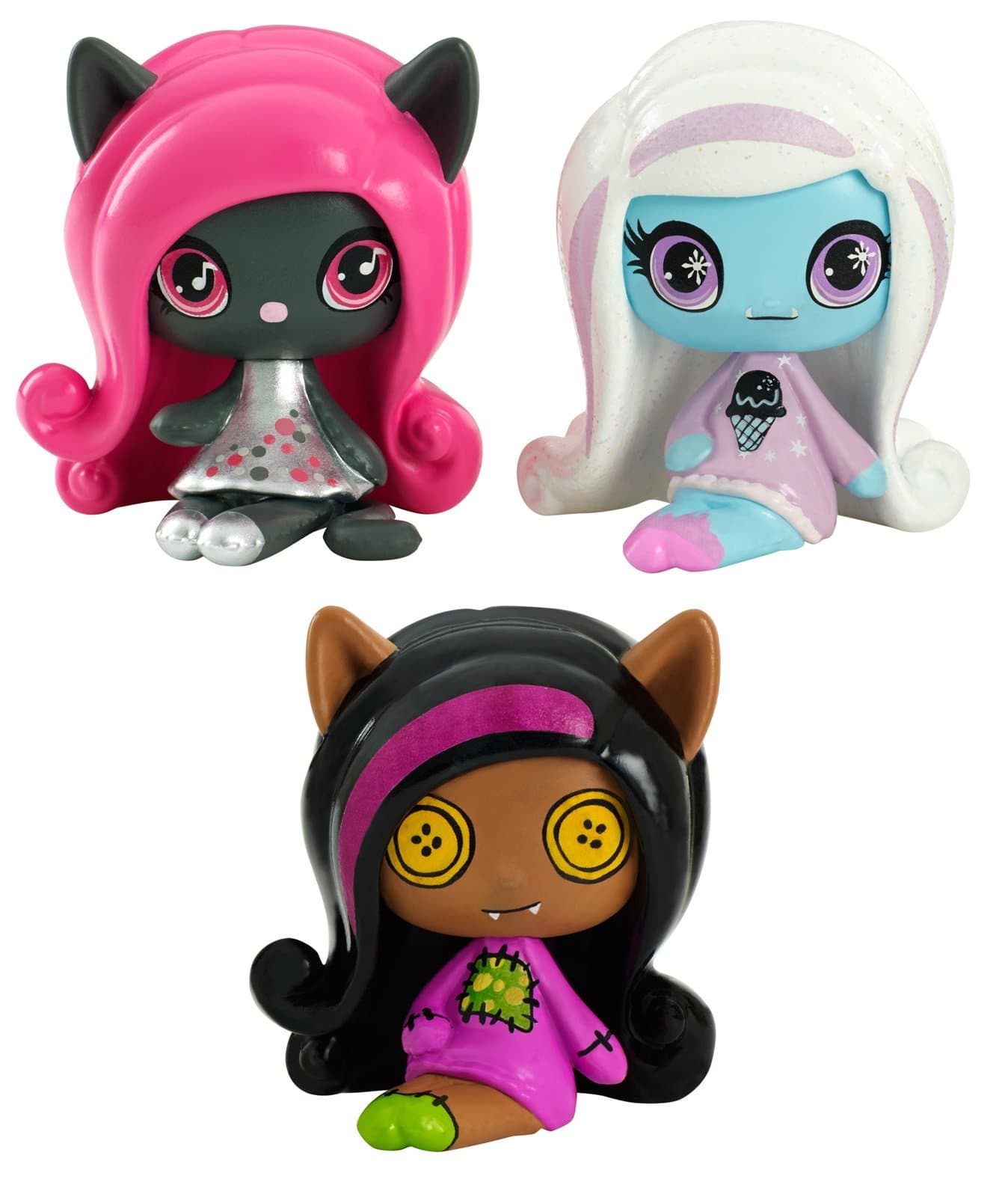 Monster High Minis 3 pack Clawdeen Wolf, Abbey Bominable & Catty Noir
