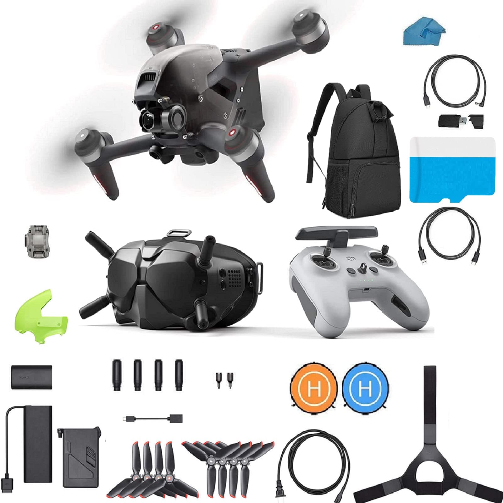 DJI FPV Combo - First-Person View Drone UAV Quadcopter Bundle with 128gb Card, Backpack, Landing Pad 4K Camera, S Flight Mode, Super-Wide 150° FOV, HD Transmission, Emergency Brake and Hover and More