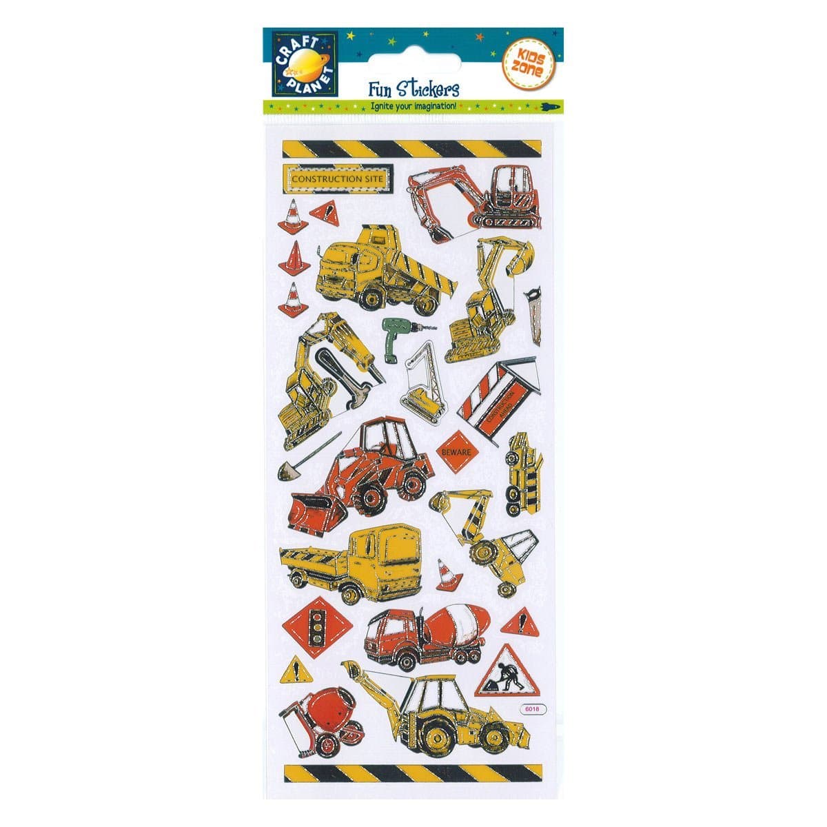 Craft Planet Fun Stickers, Construction Site Vehicles, Stickers For Young Crafters, Posters, Card Making, Scrapbooking, Party Bag Fillers, Sticker Book, Reward Chart Stickers, Invites, Craft Supplies