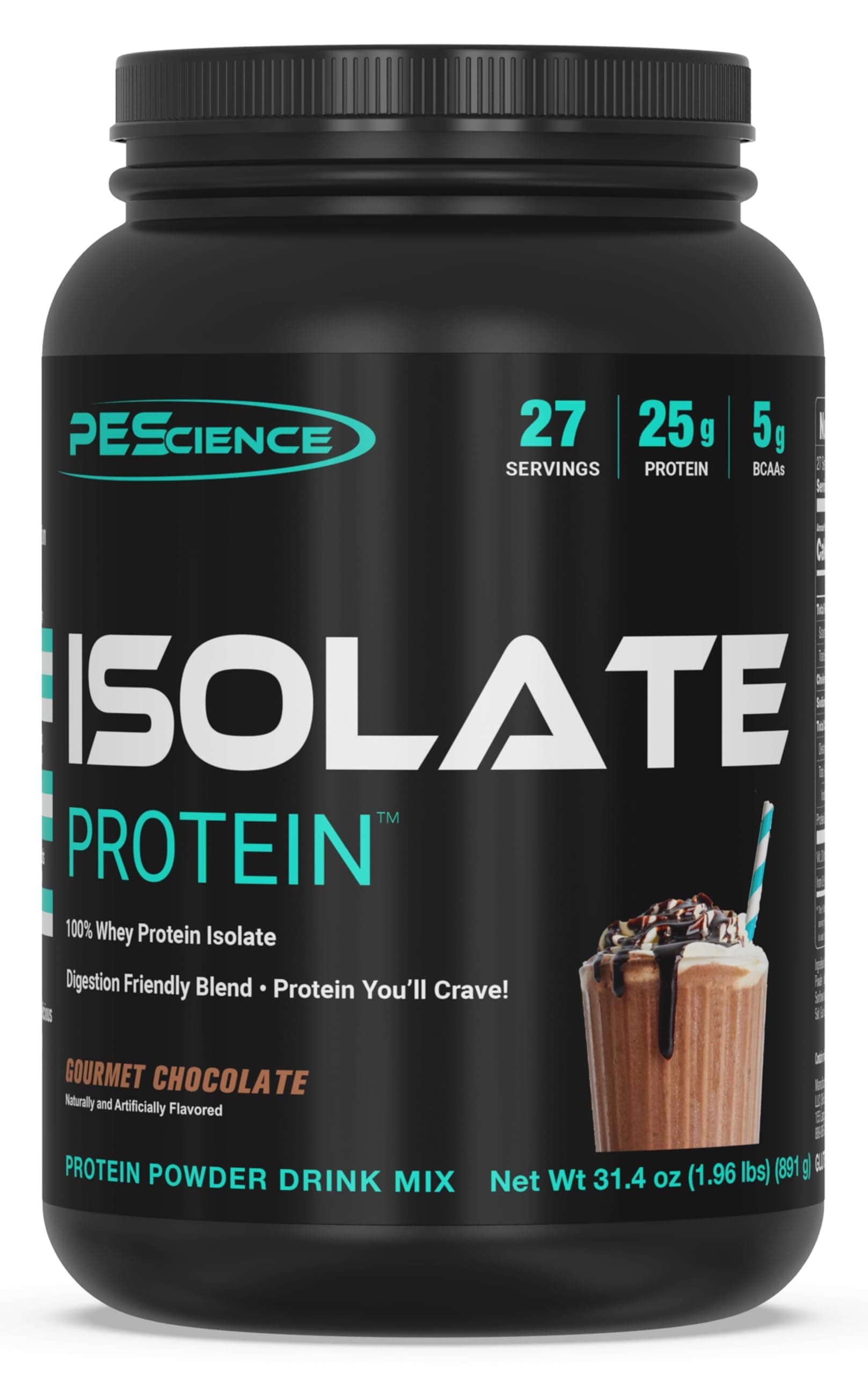 Isolate Whey Protein Powder, Gourmet Chocolate, 27 Servings, 100% Whey Protein Isolate, Low Carb, Fast Absorbing Post Workout Shake for Men and Women