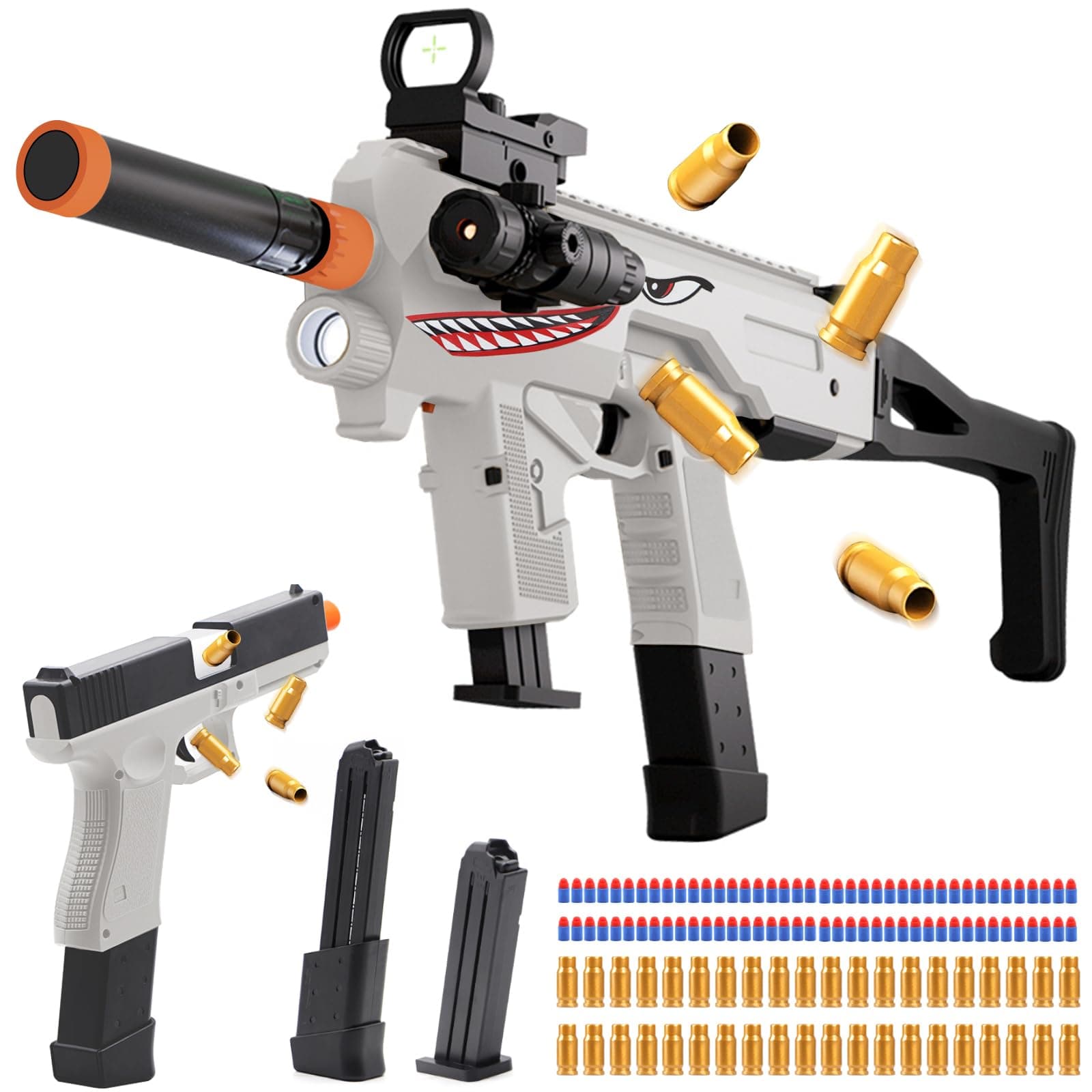Two Modes Toy Gun Shell Ejecting Rifle for Ages 8-13 Boys Kids with 80 Soft Bullets 40 Shells 2 Clips Soft Bullet Toy Guns Outdoor Shooting Games Christmas Halloween Birthday Gifts 8+