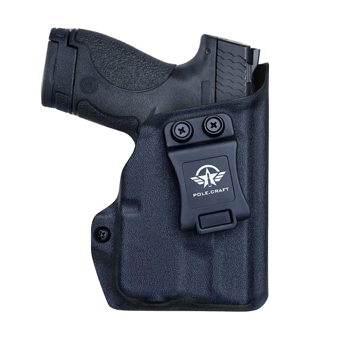 M&P Shield 40 Holster with TLR-6 Light Laser IWB Kydex Holster Custom Fit: Smith & Wesson M&P Shield 9mm/.40 w/TLR-6 - Inside Waistband - Cover Mag-Button, Widened Entrance, No Wear, No Jitter