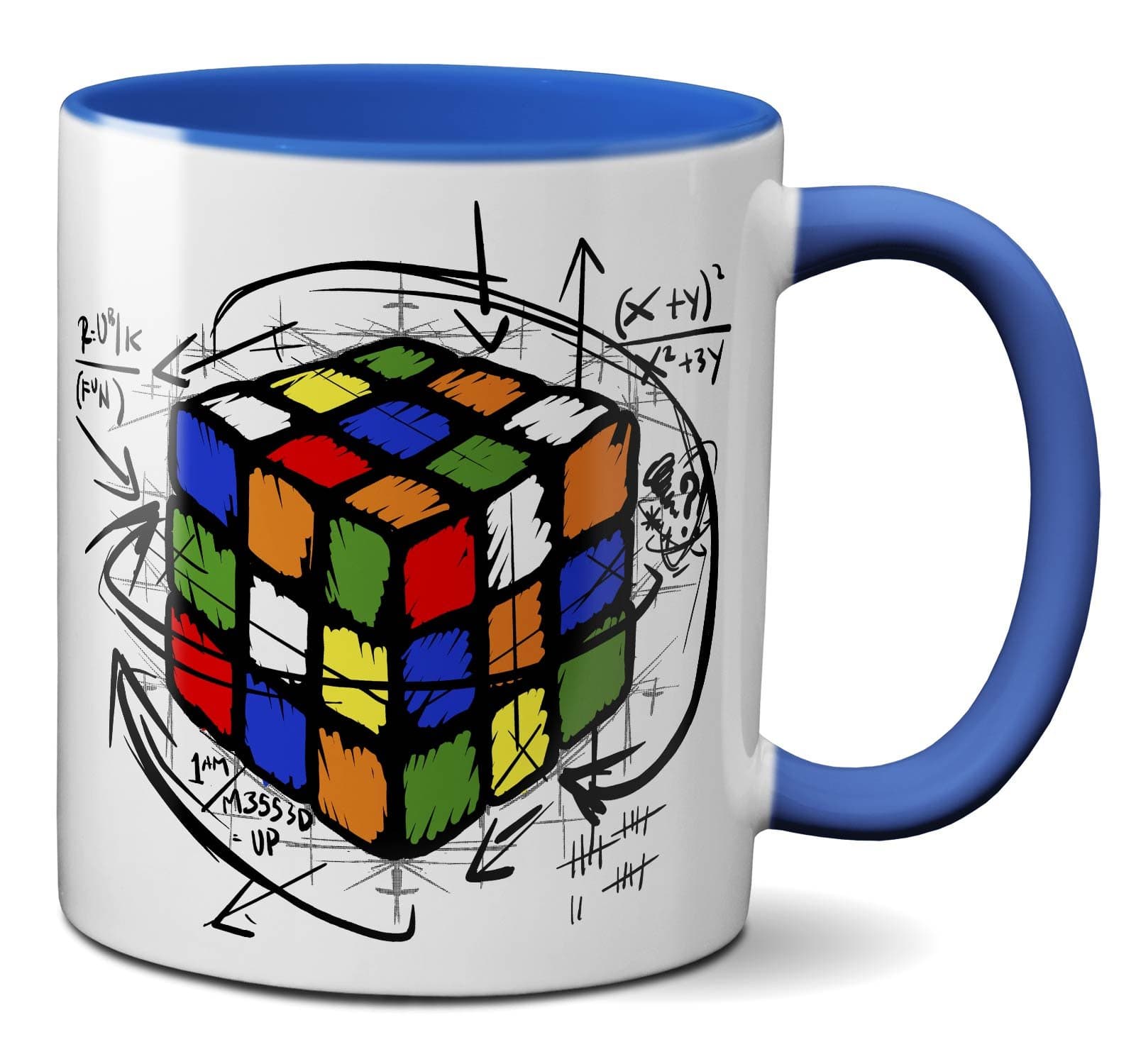 PAPAYANA - 1017 - RUBIK-CUBE - Duplex Printed Mug 325ml 11oz - Large Color Selection - Royal Blue