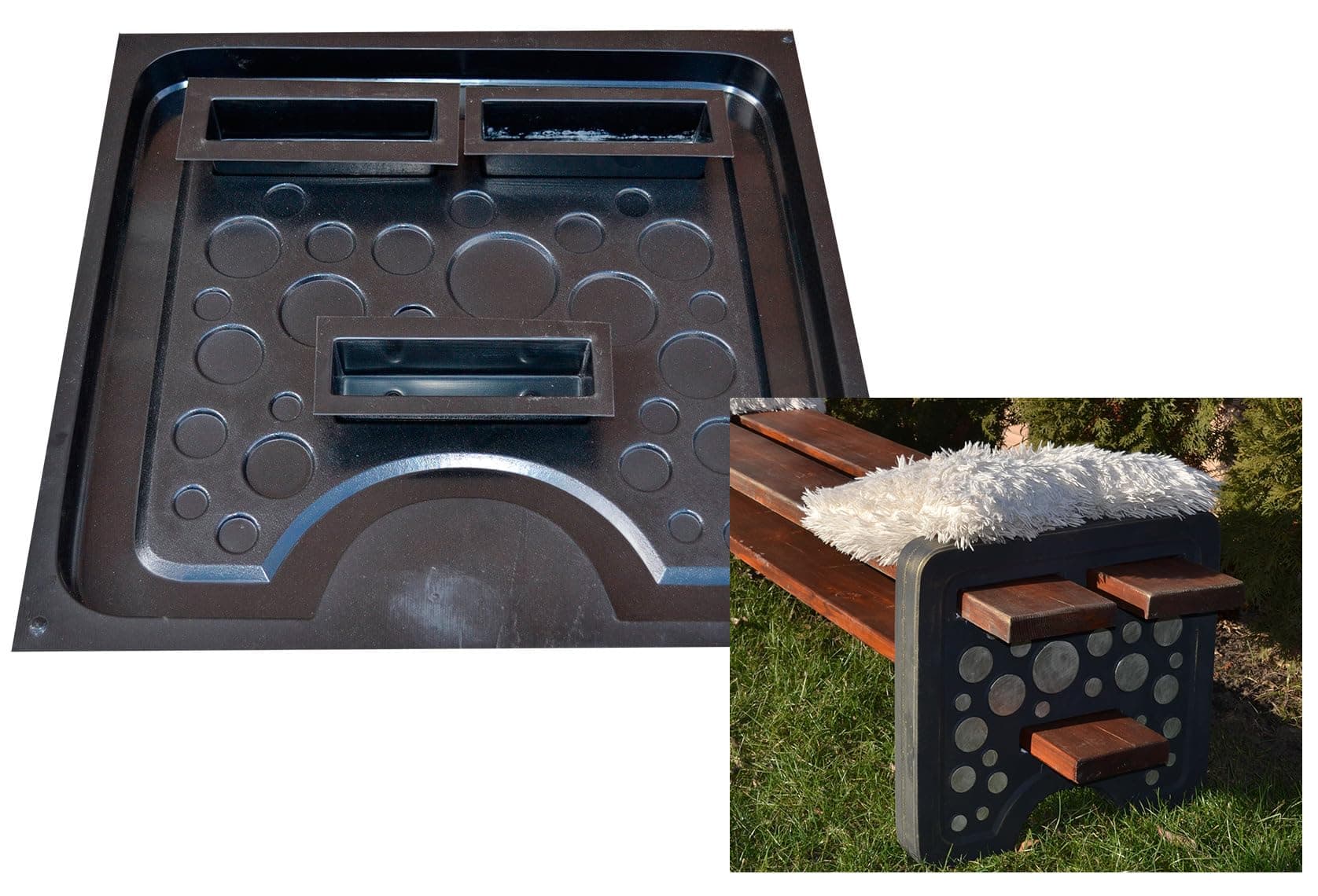 Concrete Mold Bench Leg for Concrete Cement ABC Plastic Mold Sold 1 Piece B05