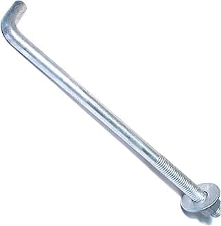 Hard to Find Fastener Hot Dip Galvanized Anchor Bolts, Sturdy Steel Anchors for Concrete, Cement, Asphalt in Construction, 5/8-11 x 12, Pack of 10