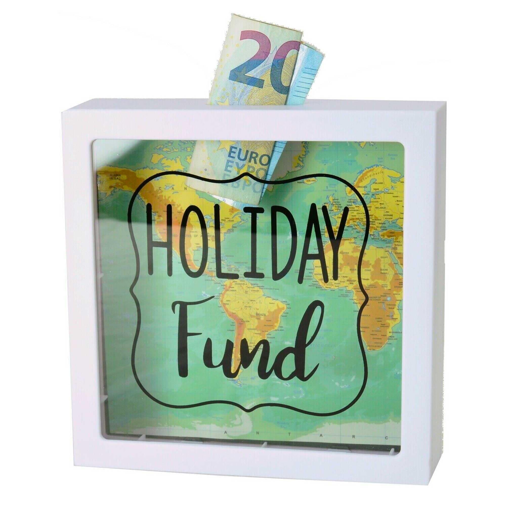 ootb Holiday Fund Money Box, White, 15 cm