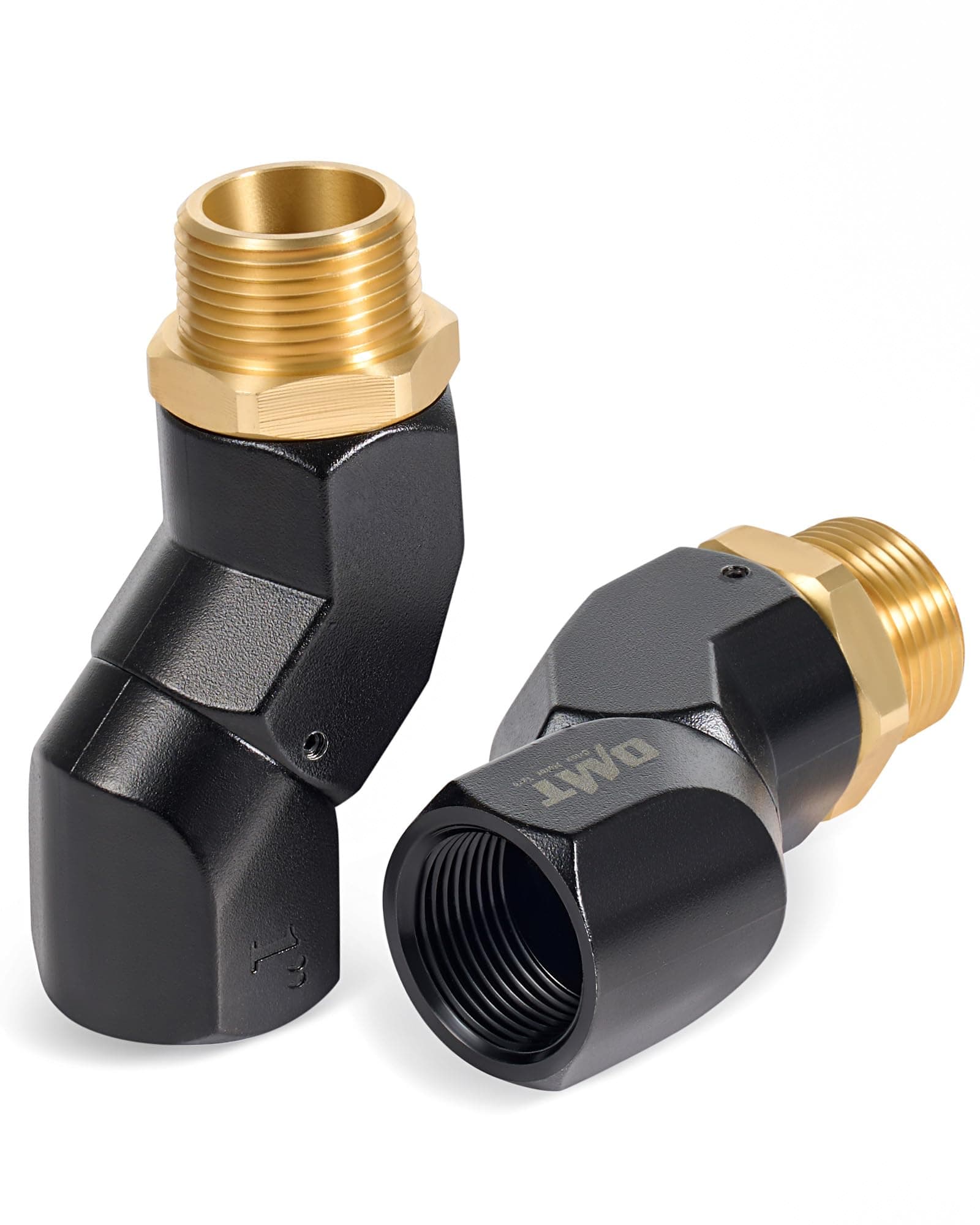 Orion Motor Tech 2pcs Fuel Hose Nozzle Connector Kit, 1" NPT Fuel Transfer Swivel Set of 2, Multi Plane 360 Rotating Fuel Tank Adapter Coupler Set with Accessories for Fuel Transfer Pump Gas Diesel