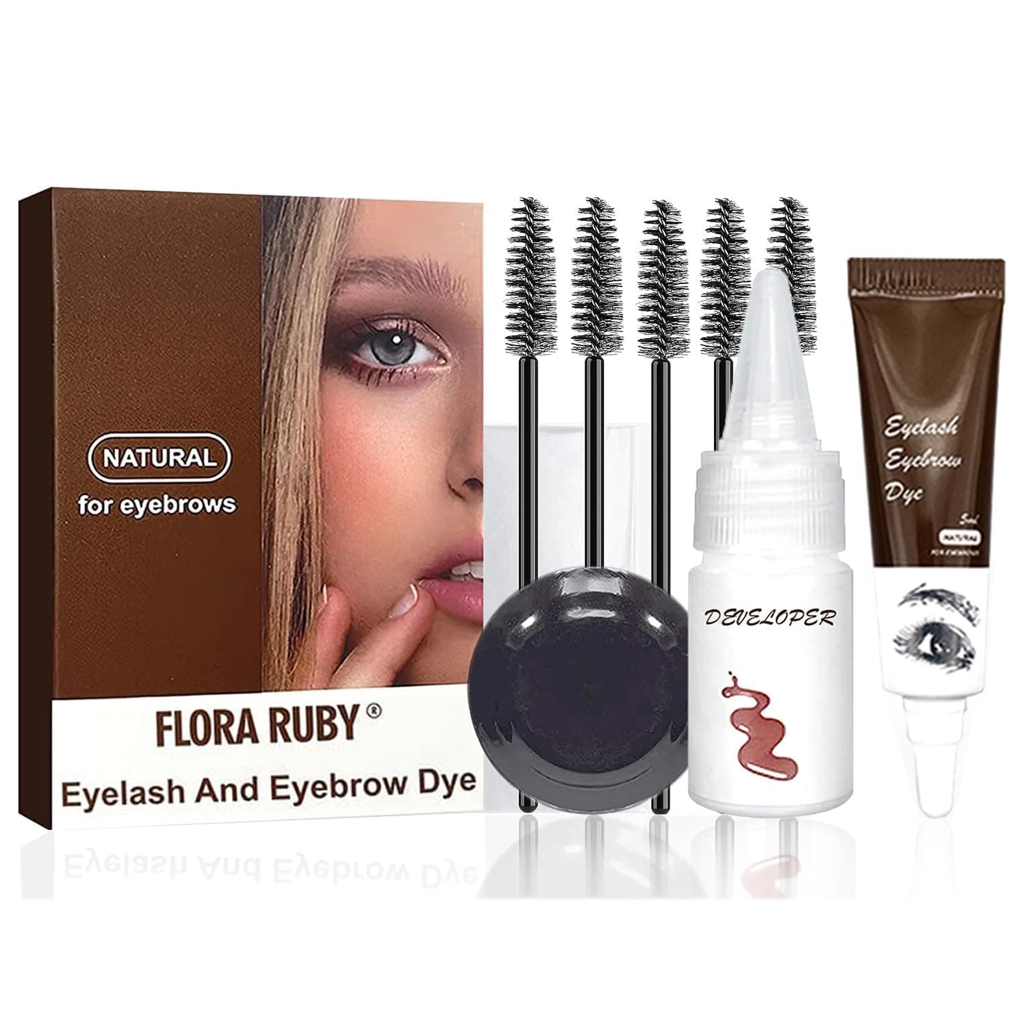 2 in 1 Tint Kit, Professional Eyelash & Eyebrow Kit, Lasting for 6 Weeks DIY Hair Dying for Salon Home Use 5ml (Coffee (COFFEE)