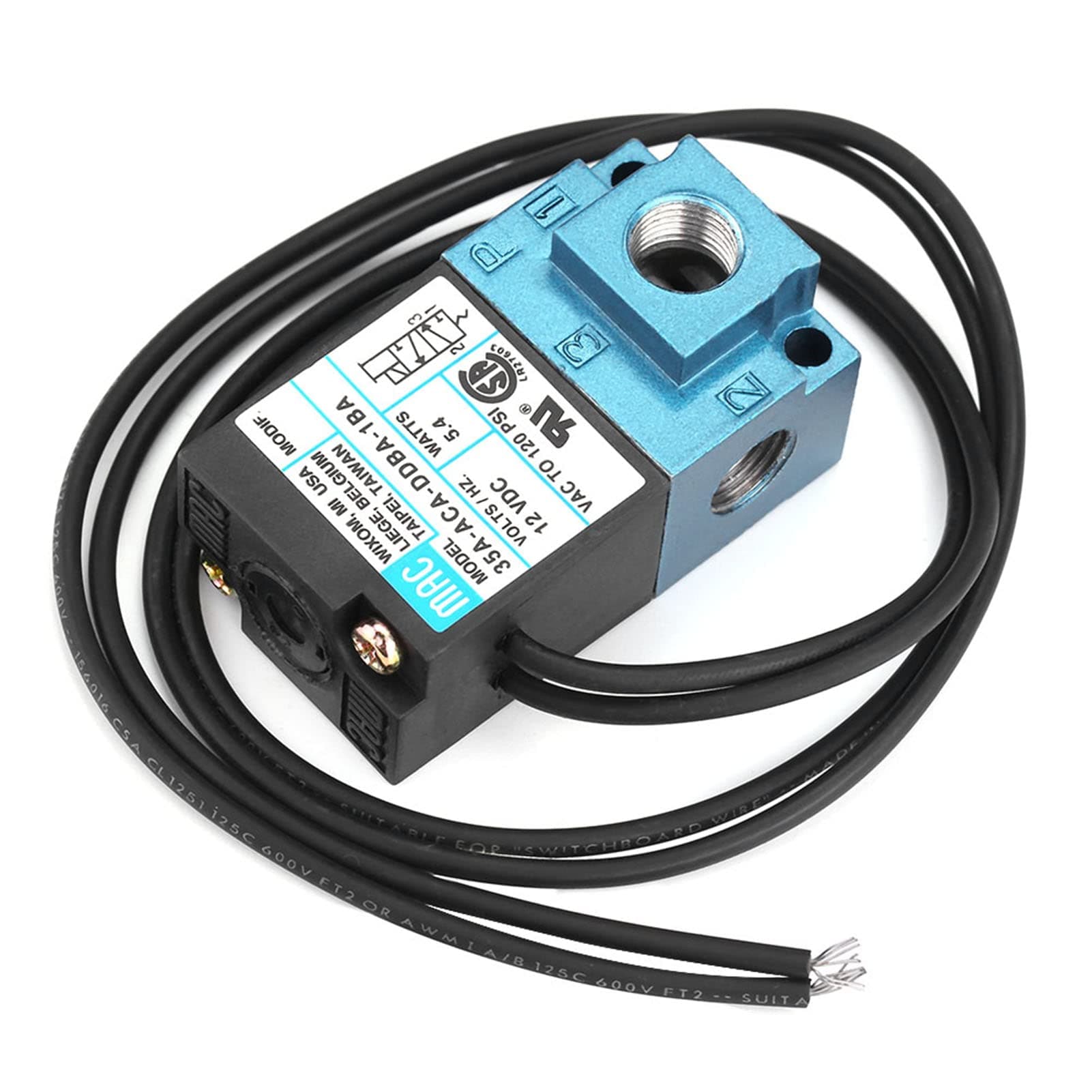 3 Port Mac Solenoid, Solenoid Boost Valve, Solenoid Valve DC 12V 3 Port 35A‑ACA‑DDAA‑1BA/DDBA/DDFA DC12V Electronic Boost Control Solenoid Valve for Marking Machine