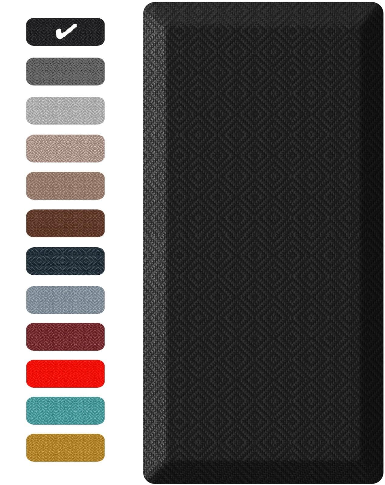 Ophanie Kitchen Mats for Floor, 3/4 inch Thick, 20x32 Anti Fatigue Cushioned Mat, Kitchen Rugs, Waterproof, Comfort Ergonomic Standing Mat for Office, Home, Sink, Black Non-Slip Ridged Bottom