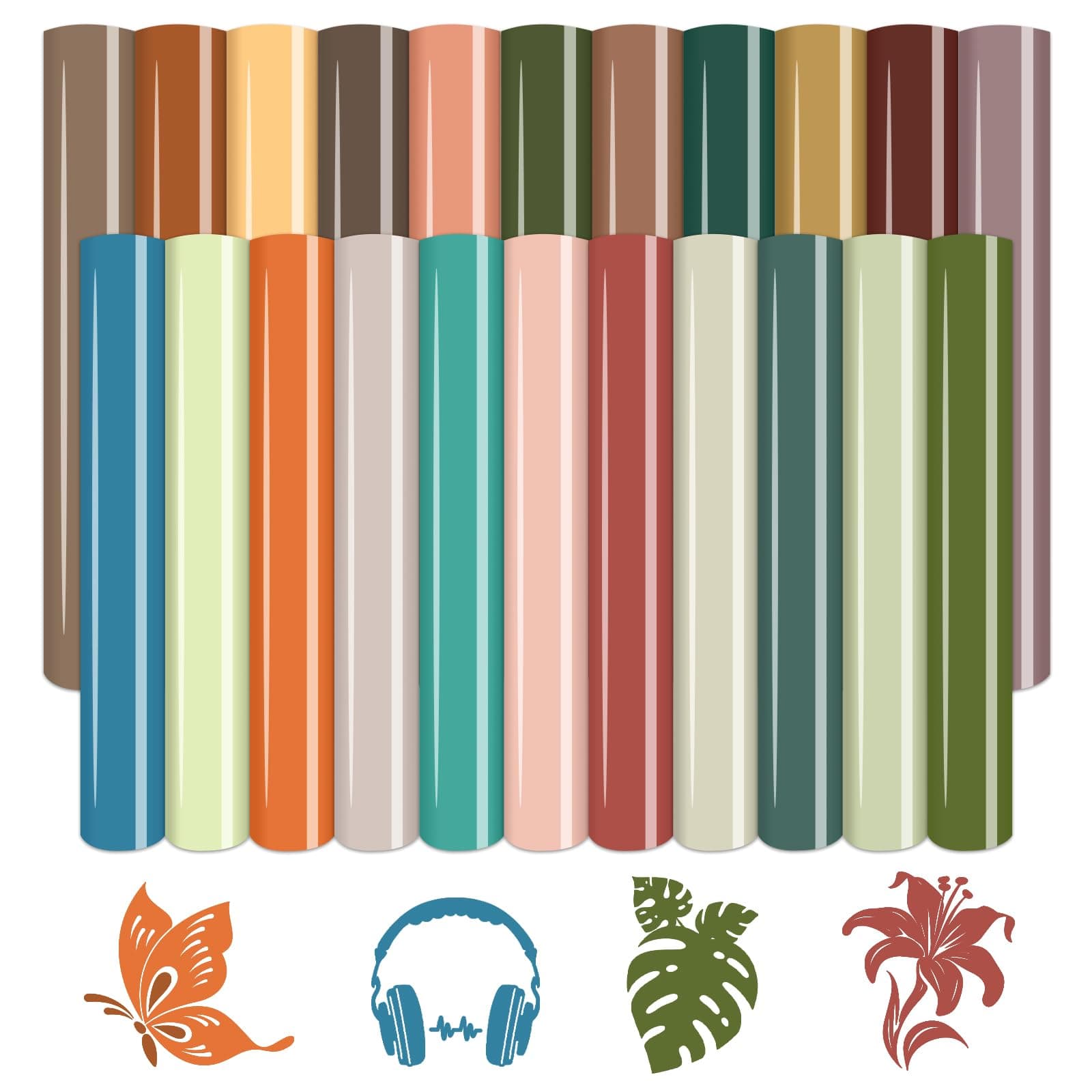 Boho Heat Transfer Vinyl -22 Sheets 12 * 10inches Patterned HTV Vinyl Dark Boho Iron on Vinyl for T-Shirts DIY Fashion