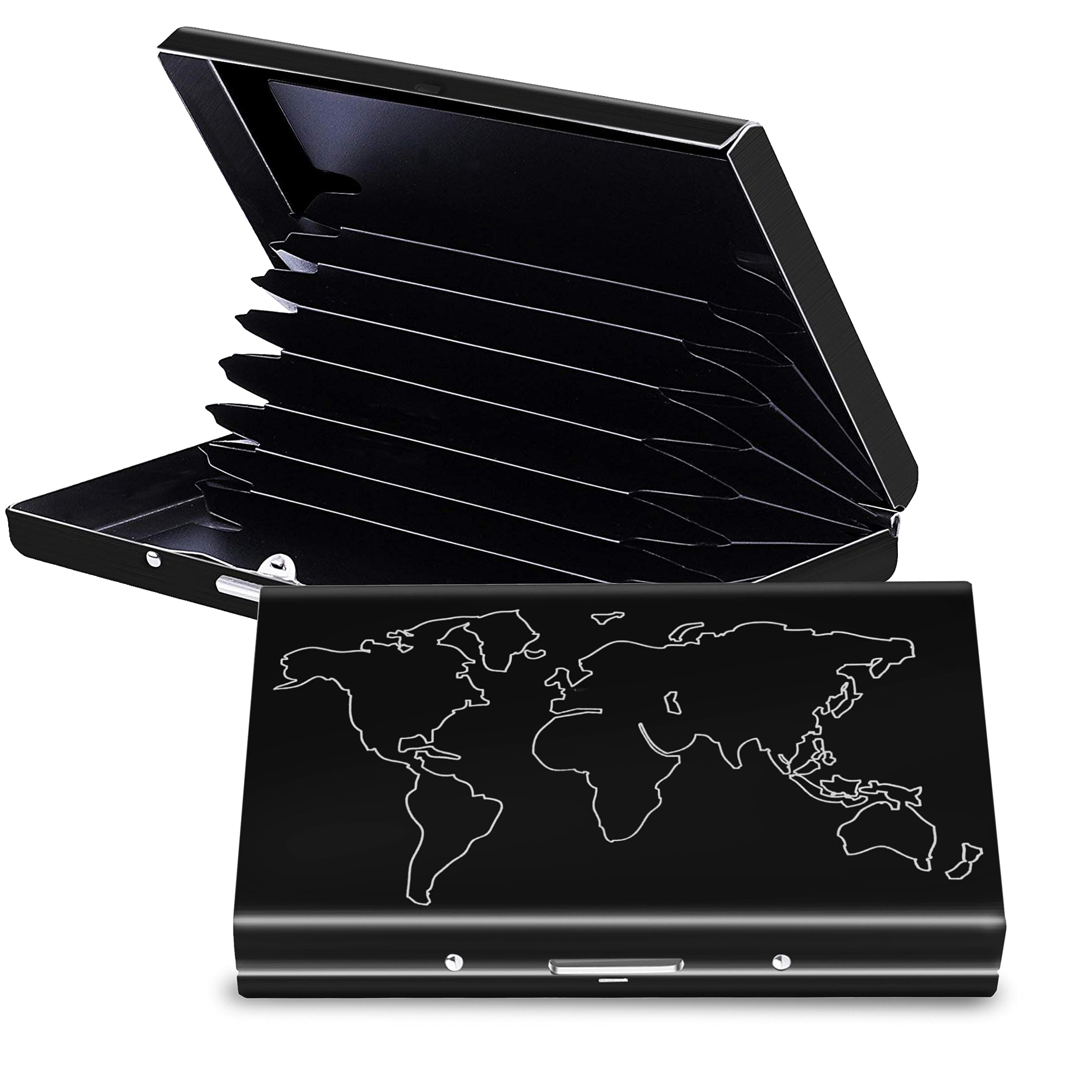 Storite Black 8 Slots RFID Protected Metal Credit/Debit/ATM Card Holder Case Wallet for Men & Women (Black-9.5 x 6.5 x 1.5 cm)