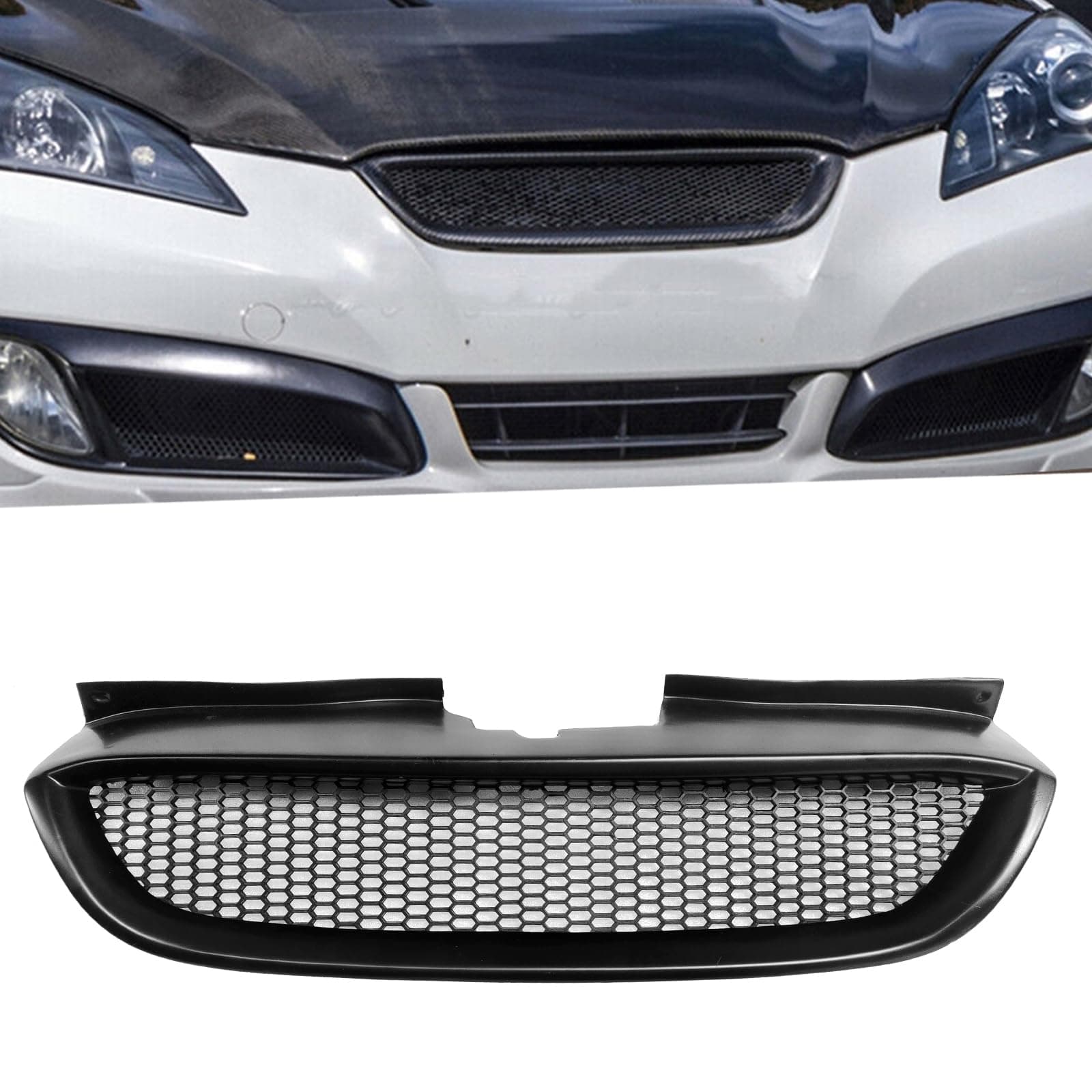 Car Front Bumper Mesh Grille Grill For 2008 2009-2012 Hyundai Genesis Coupe