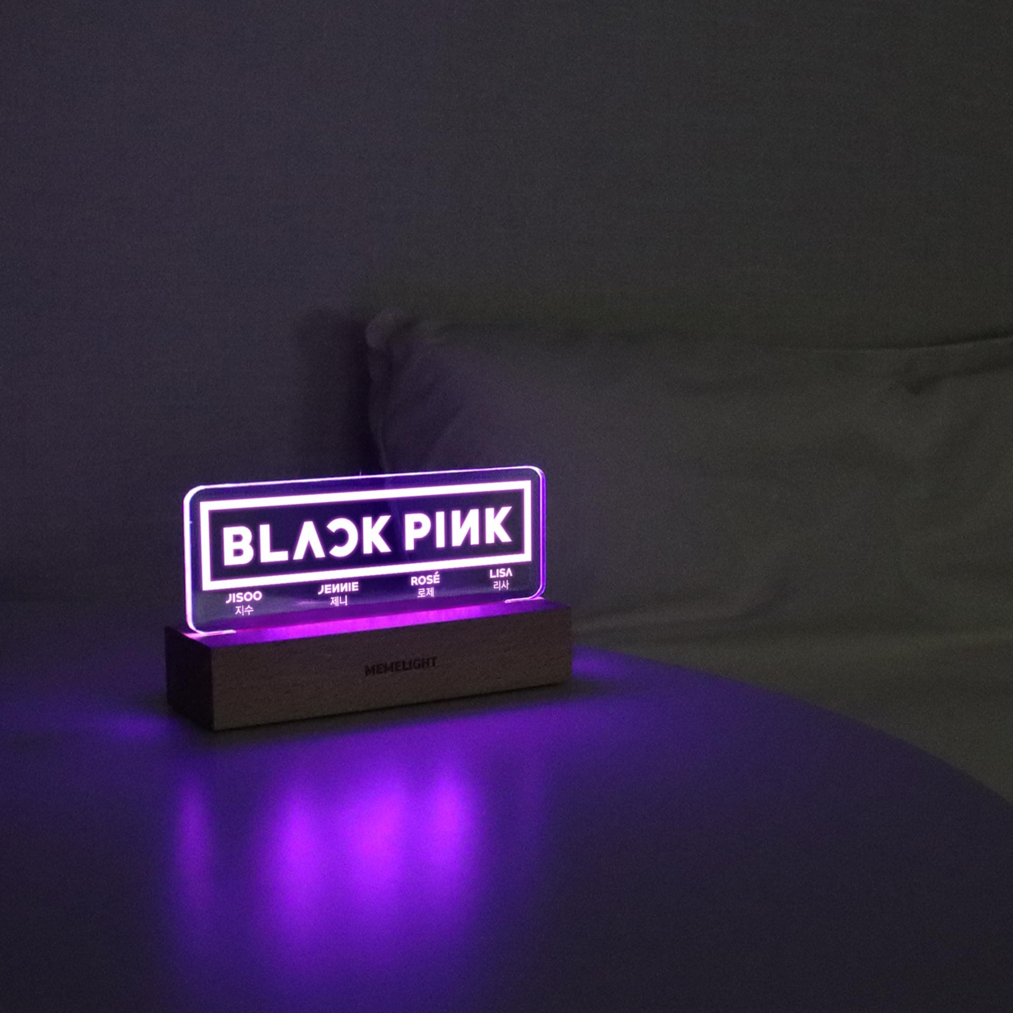 - MEMELIGHT Black.Pink Night Light, Kpop Merchandise, Korean Idol Lamp for Blink, 7RGB Color, Dimmer, 8.3 x 4.2 x 1.7