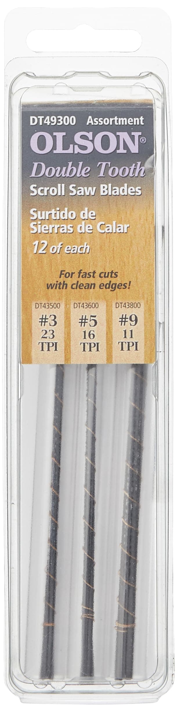 OLSON SAW DT49300 Double Tooth Scroll Saw Blade