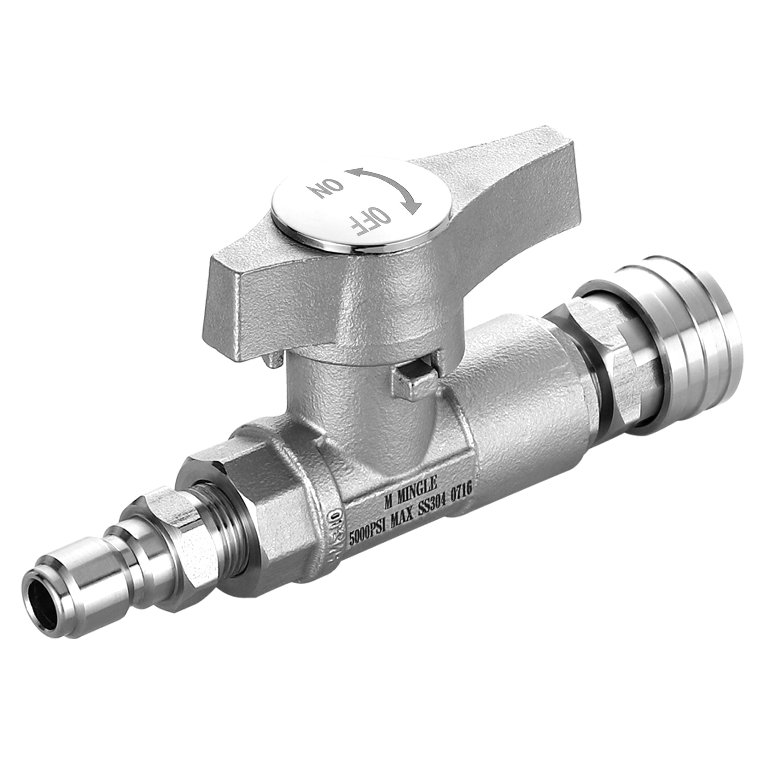 M MINGLE Ball Valve Pressure Washer, 3/8" Quick Connect Ball Valve for Power Washer Hose, 5000 PSI
