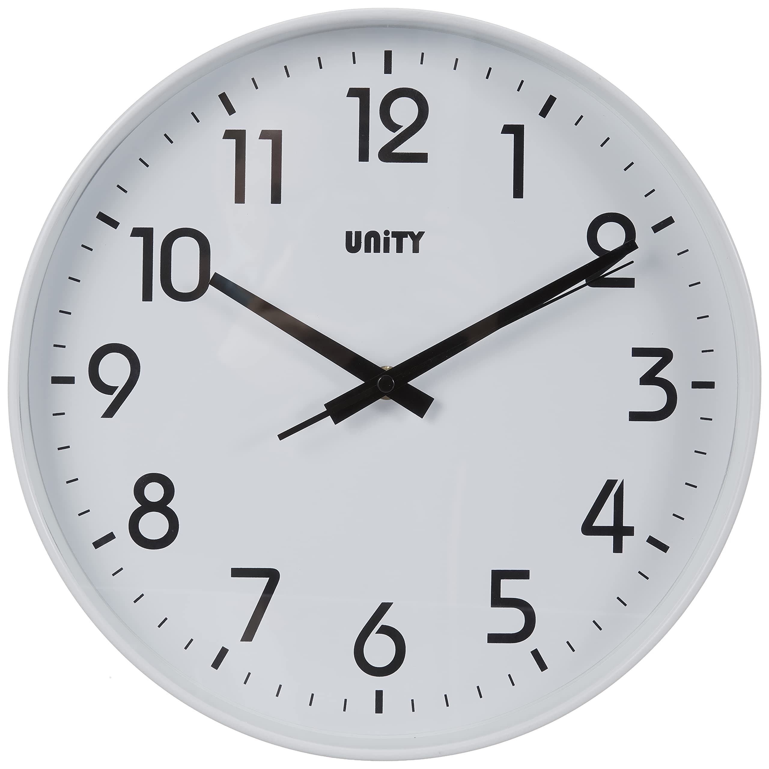 Unity Wall Clock, Fradley, Silent Sweep, Modern, White, 30cm / 12-inch