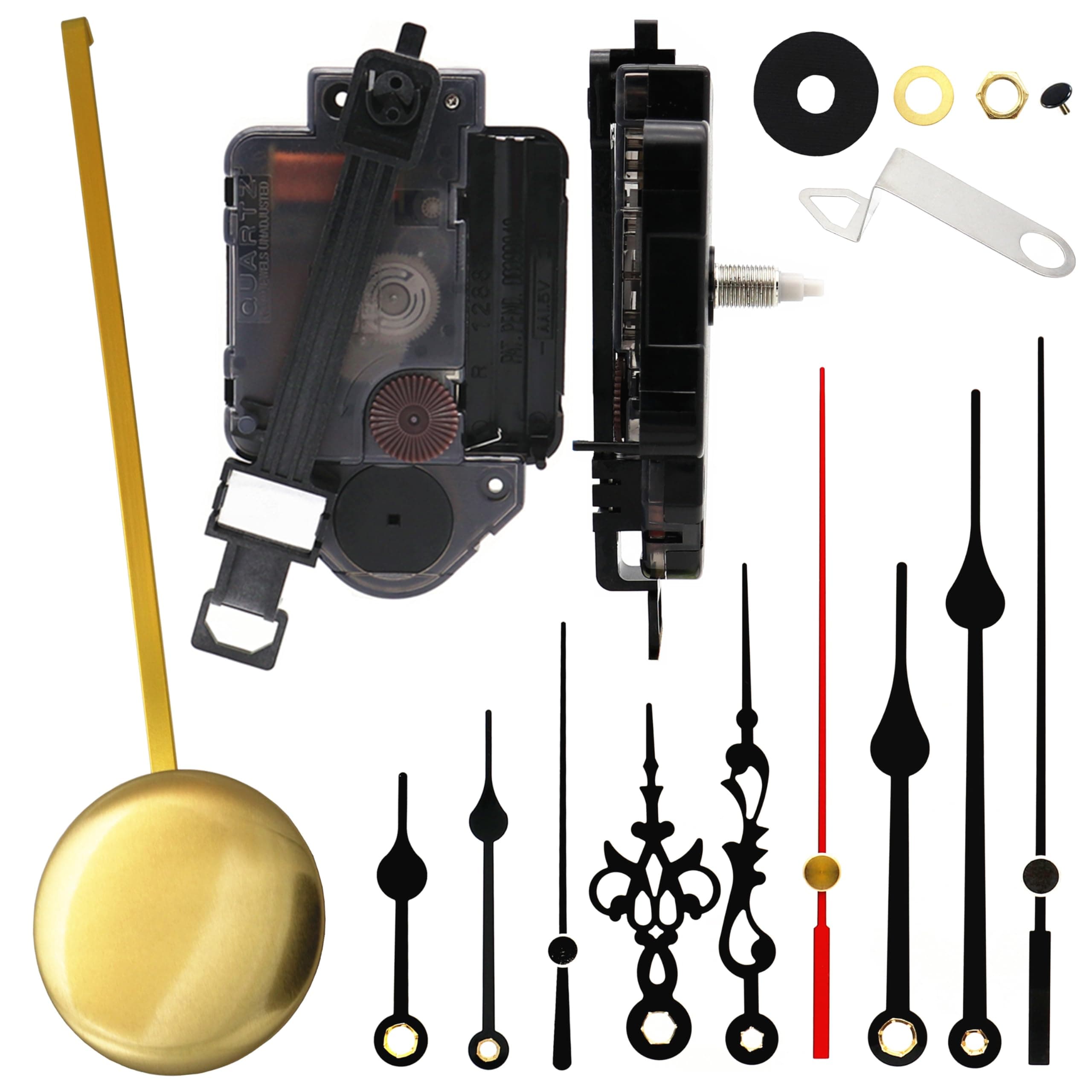 TIKROUND Original Youngtown 12888 Pendulum Clock Movement with 3 Sets of Hands 20 mm( 4/5 inch Shaft Length 11.7 mm (9/20 inch) Thread Length.