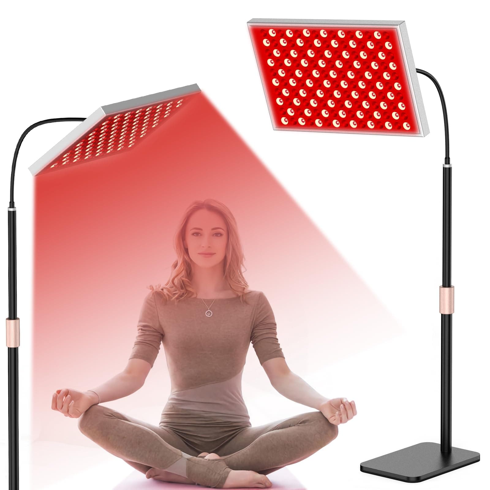 Red Light Therapy for Body: Infrared Light Therapy Panel Lamp with Stand, 660nm Deep Red and 850nm Near Infrared LED Device at Home for Face and Body