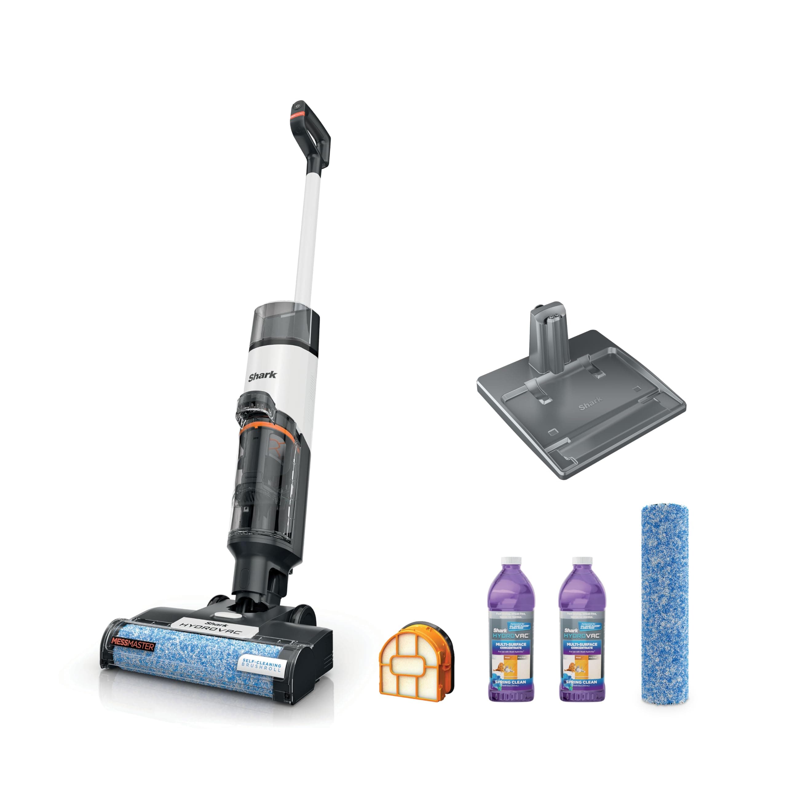Shark AW261 HydroVac MessMaster Wet and Dry Vacuum Cleaner and Mop All-in-One Cordless Hard Floor Cleaner 3-in-1 Self Cleaning System Strong Suction with 2 Brush Rollers and 2 Cleaners