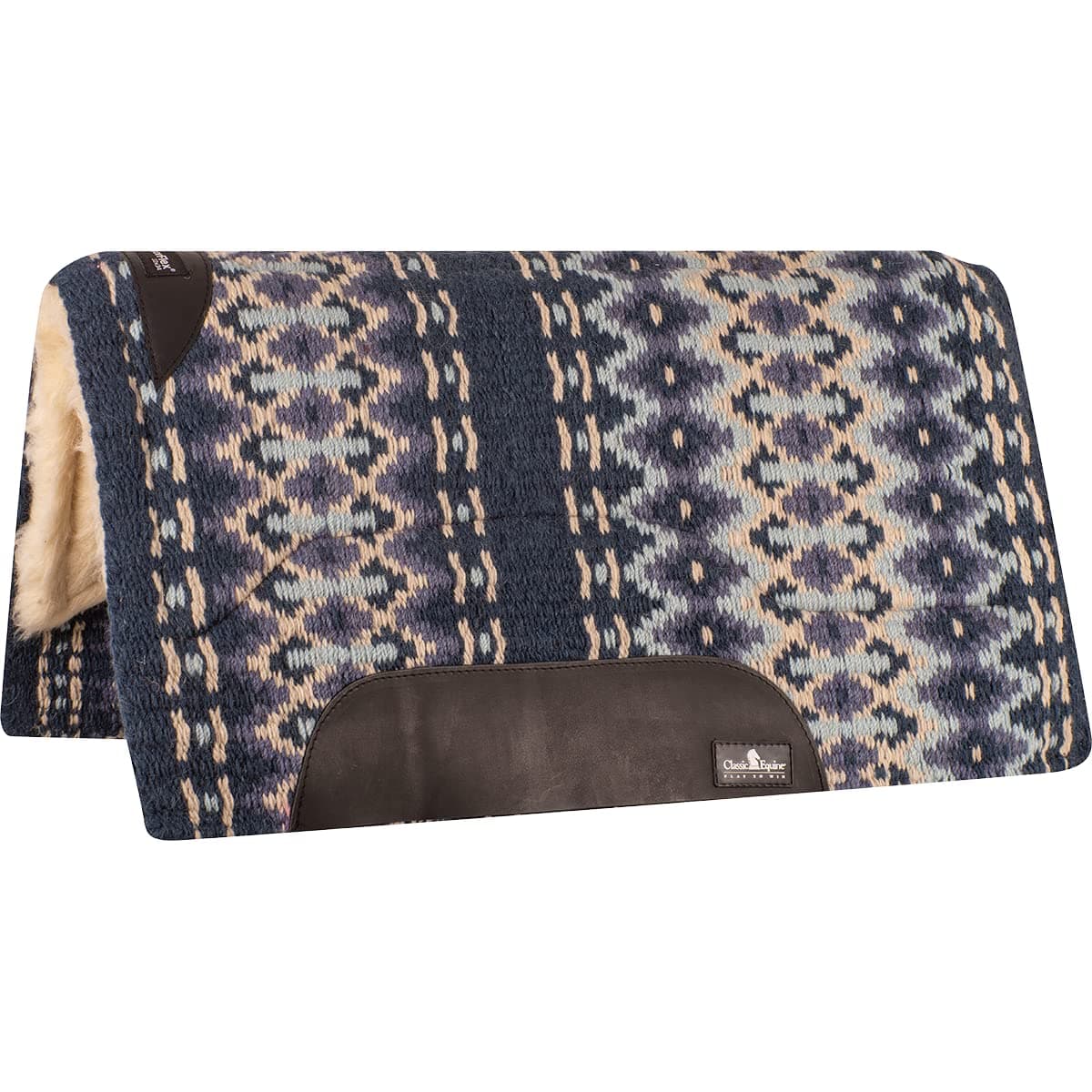 Classic Equine 32x34 SensorFlex Wool Top 3/4in Saddle Pad Navy/Blue 32X34