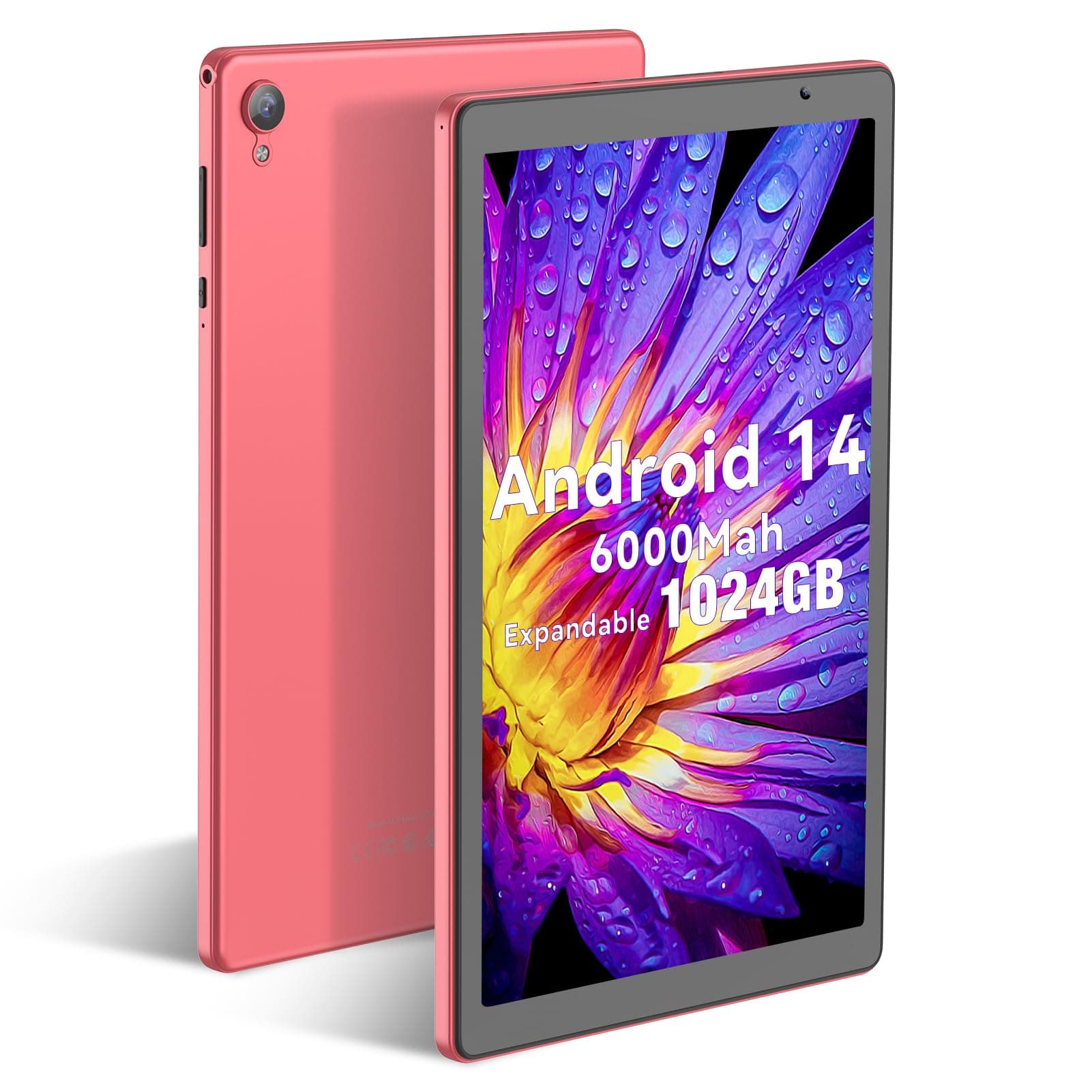 – PRITOM 10 inch Android 14 Tablet, 32GB ROM, 6000Mah, Expand to 1024GB, Quad Core Processor, 10 inch Tablet, Android Tablets HD IPS Screen, Camera, Wi-Fi, Bluetooth, Tablet PC(Pink)