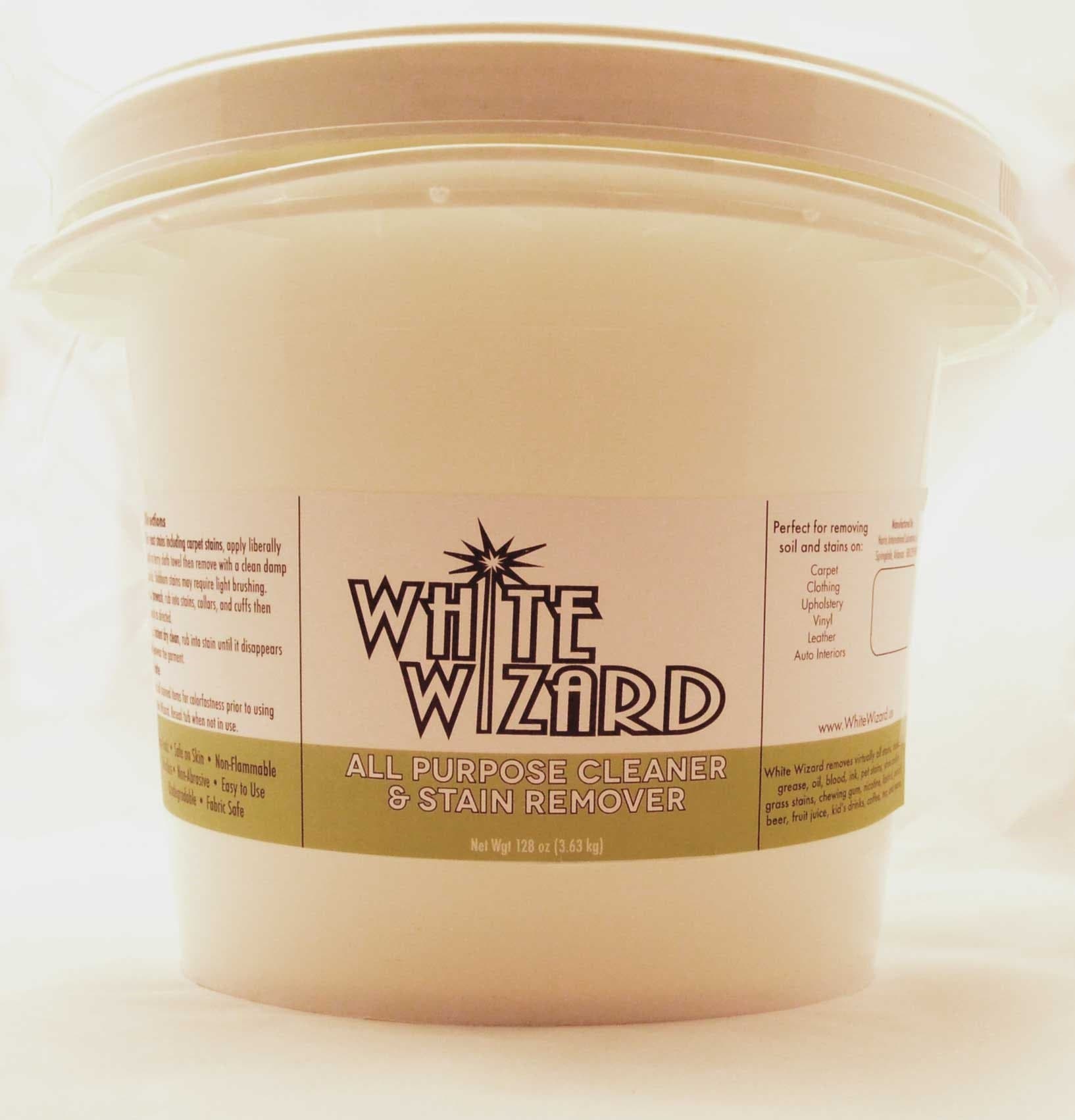 White Wizard All-Purpose, Removes Stains from Most Surfaces, Safe on Skin, Toxic, Odorless, Biodegradable, Non-Abrasive, 1 Gallon Tub